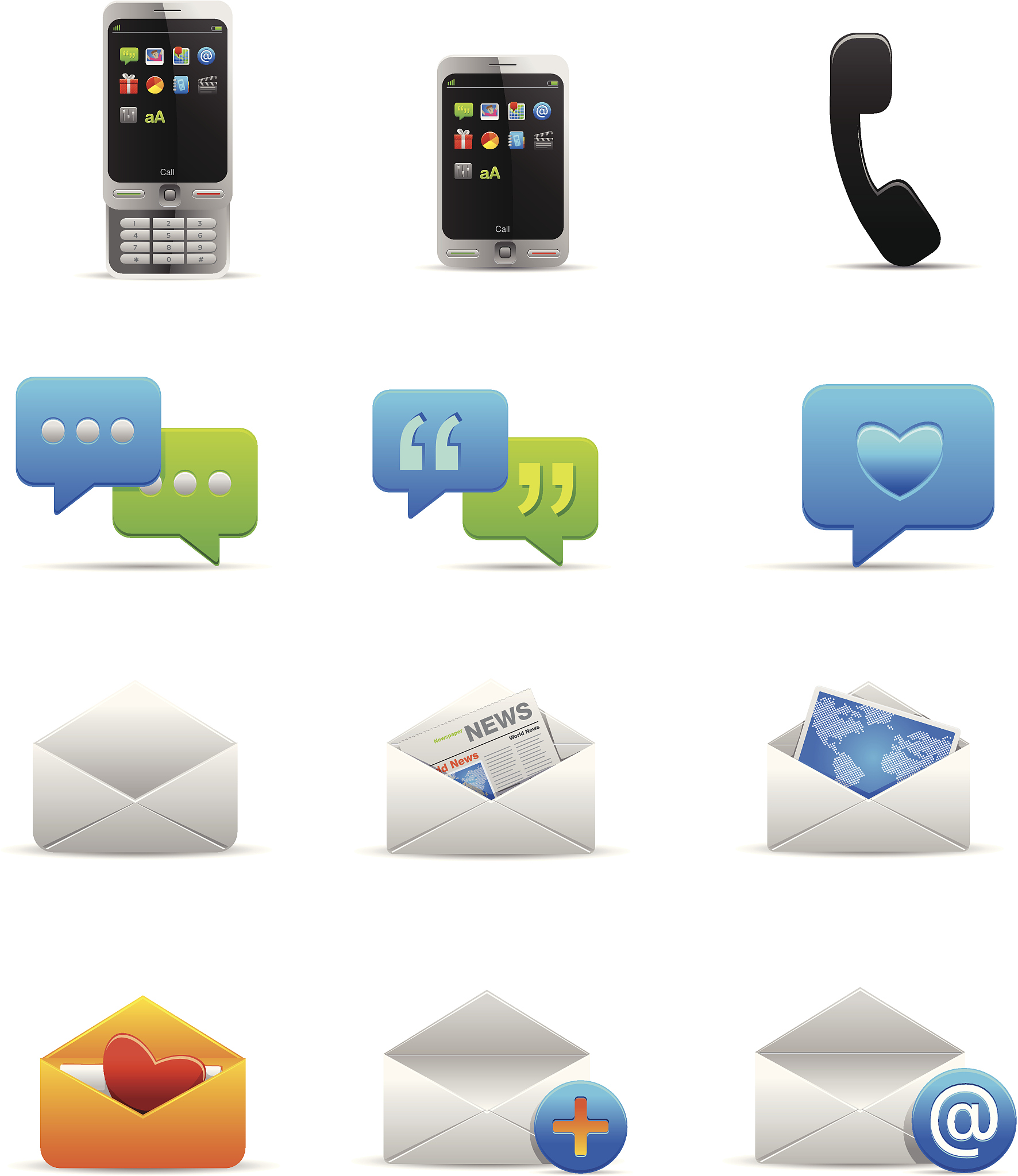 communication icon set