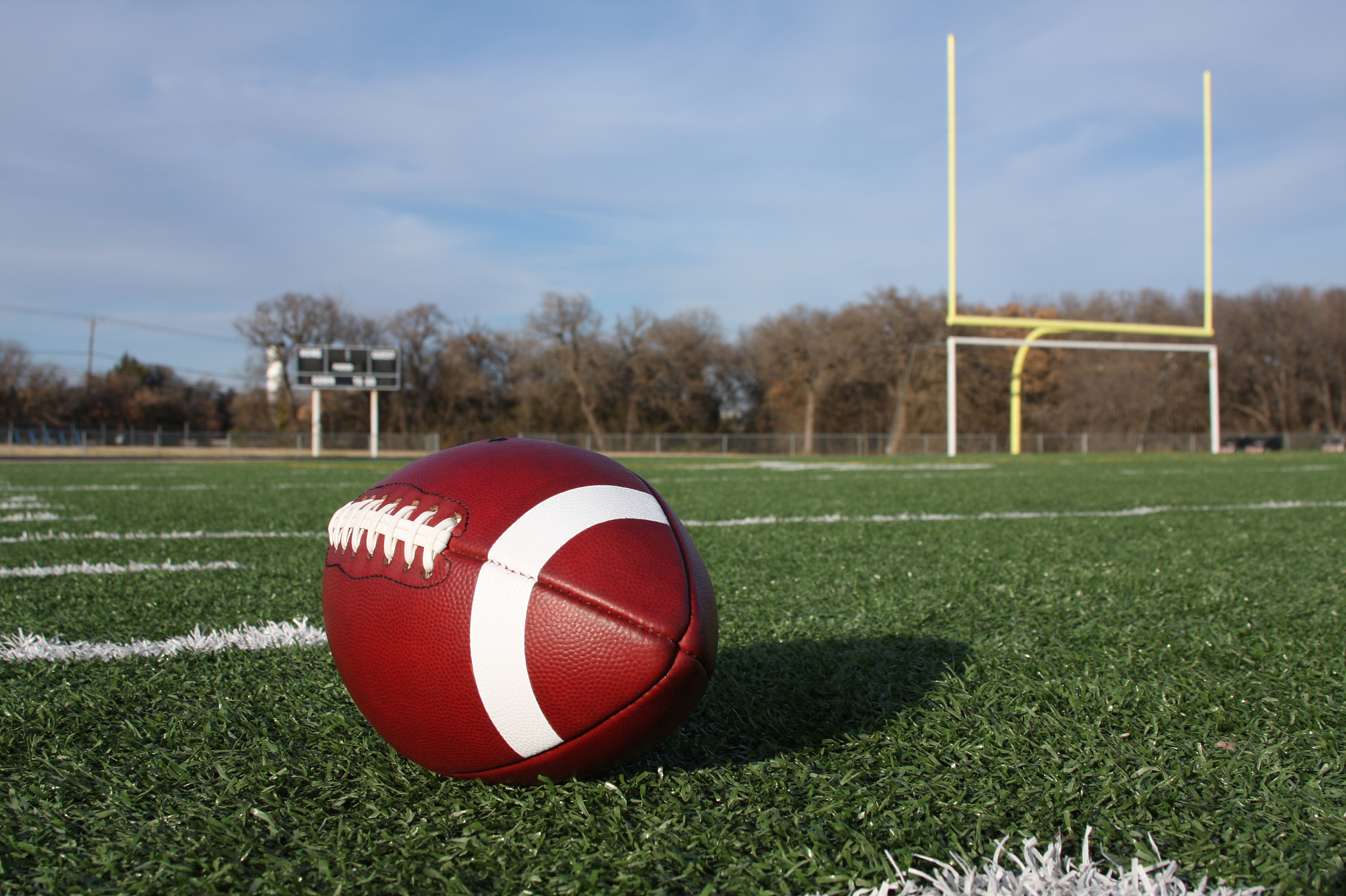 collegiate football on the field