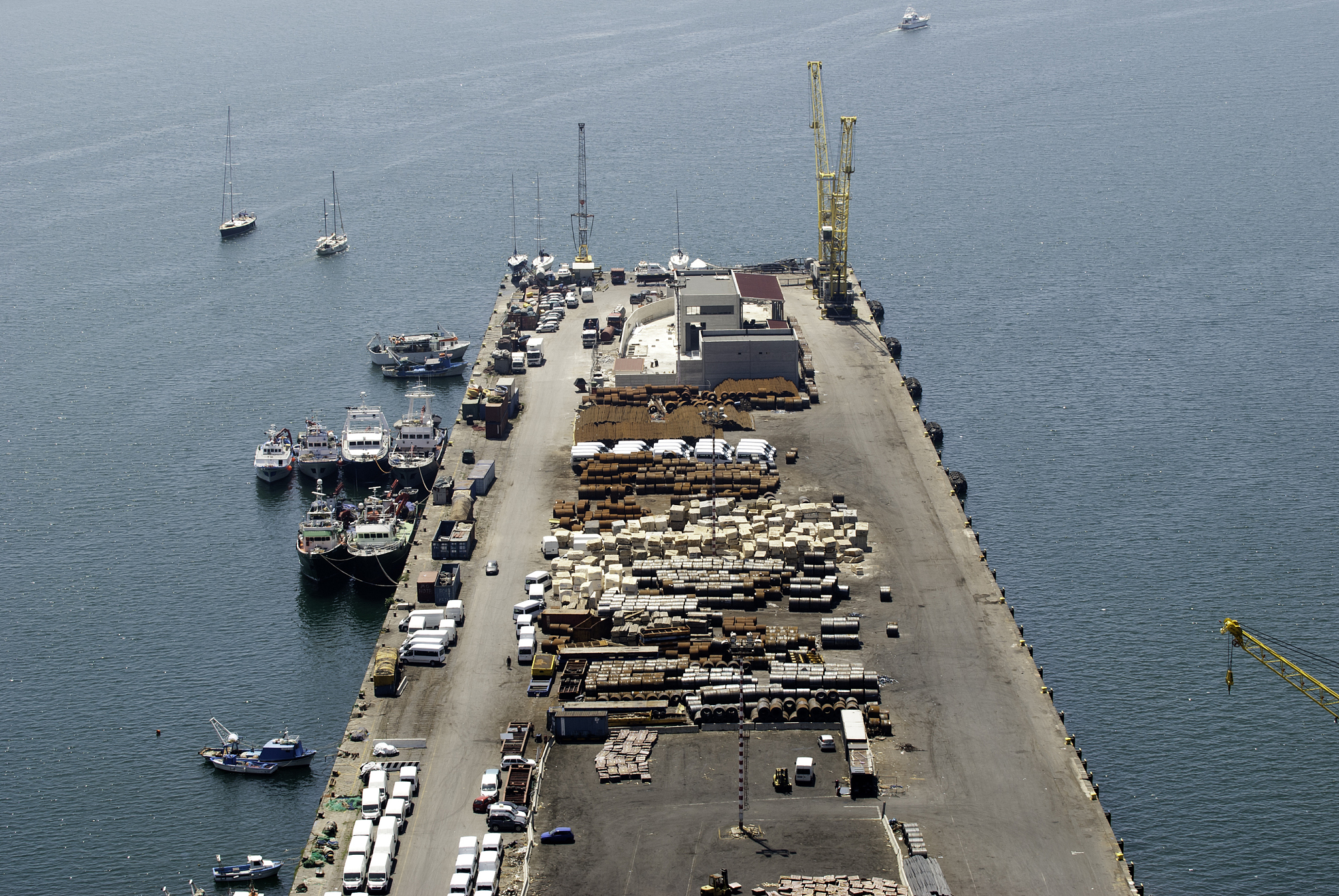 aerial view of commercial port