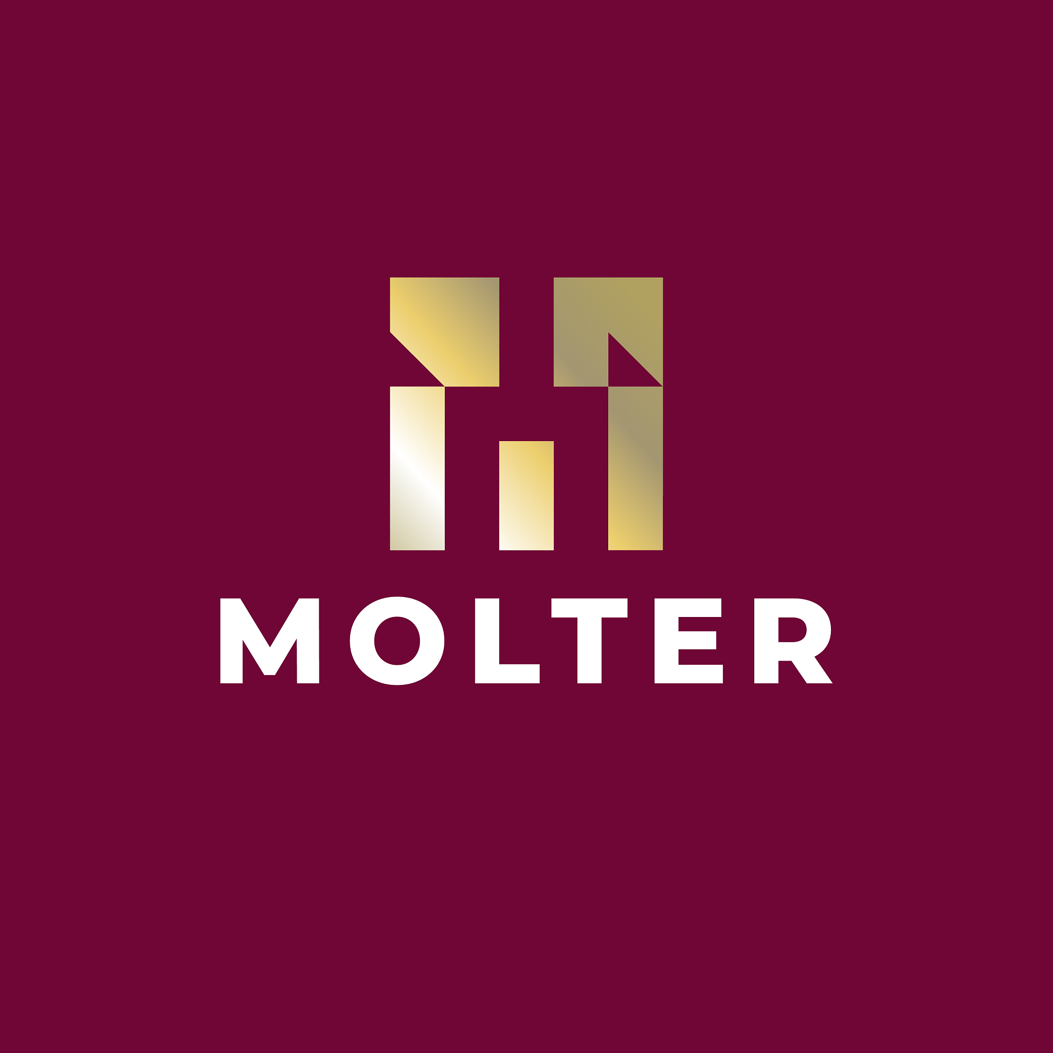 letter mark m gold premium