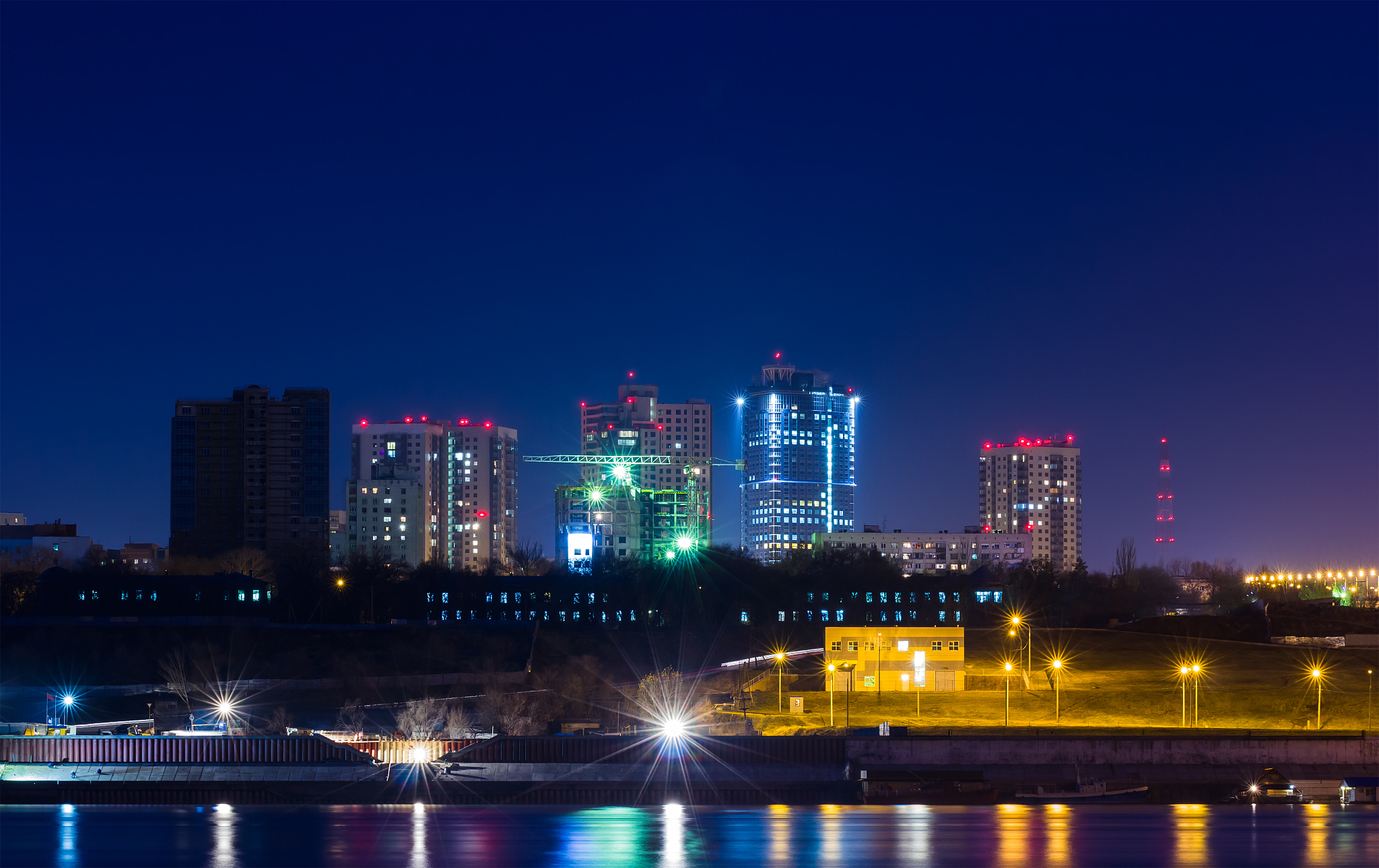 lights of the city at night