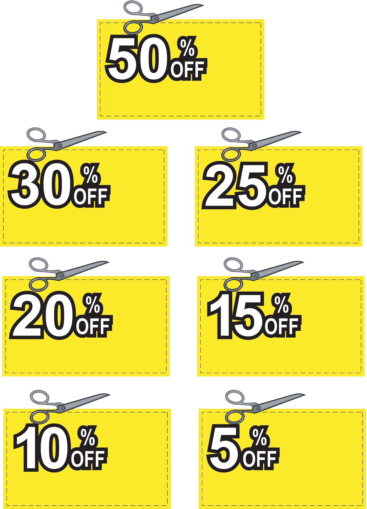 scissors cutting coupon per cent sign