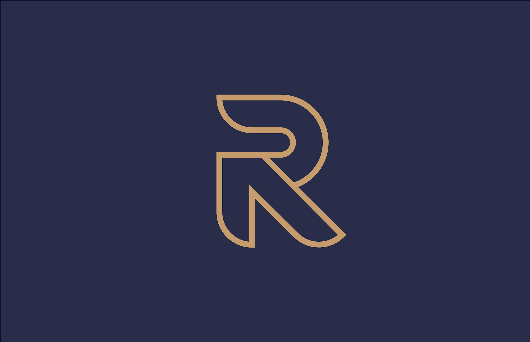brown blue line alphabet letter r logo company
