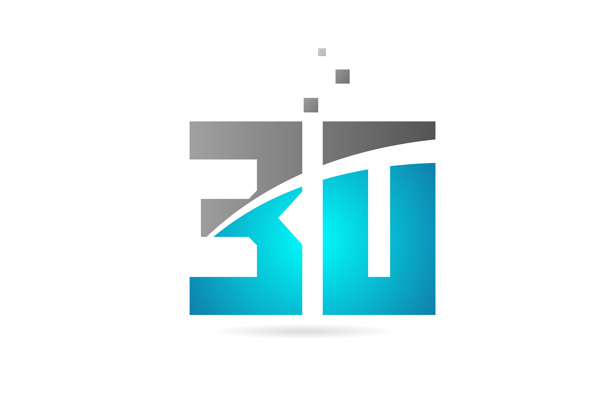 blue grey number 30 for logo icon design