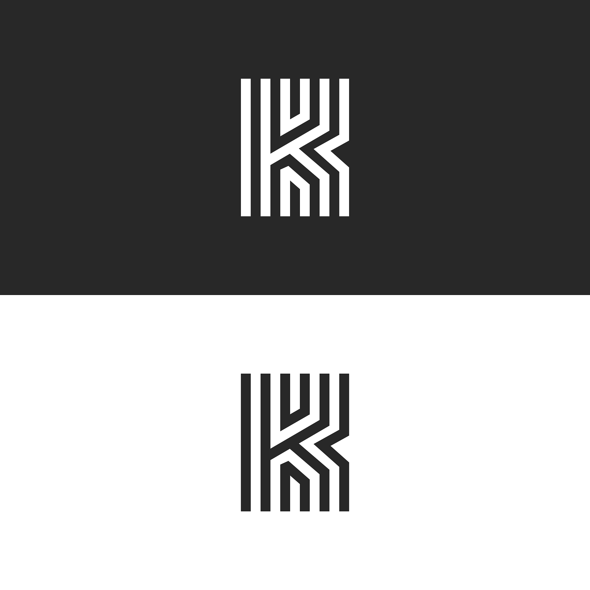letter k logo minimal moogram linear design