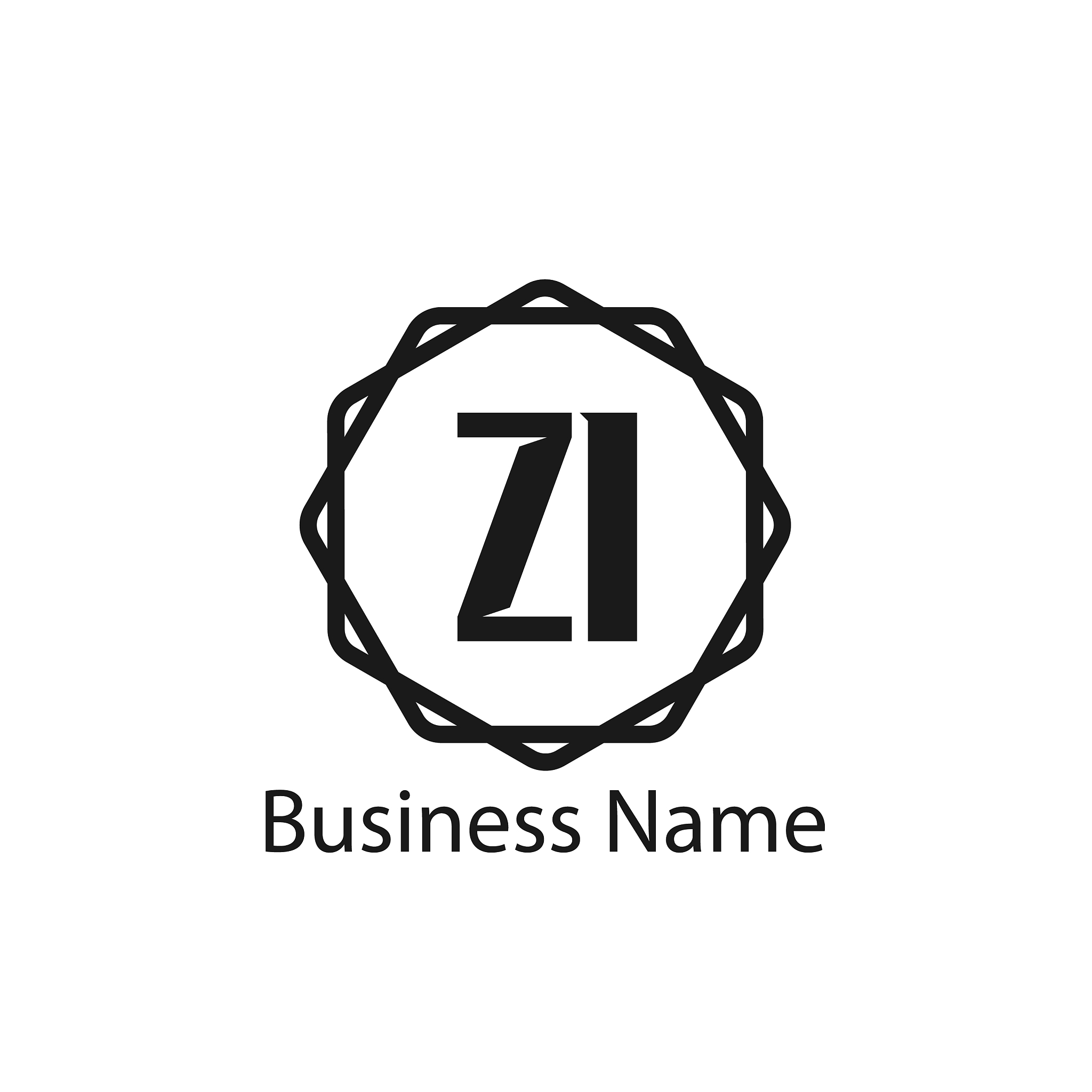 initial letter zi logo template design
