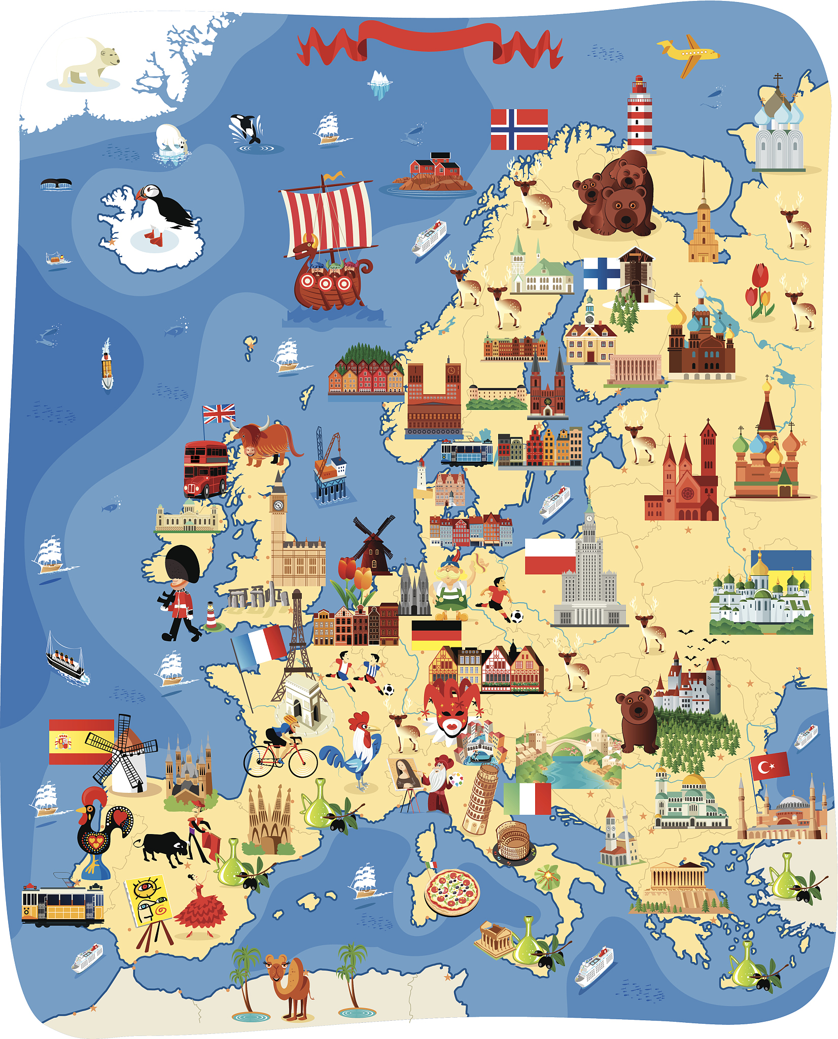 europe cartoon map