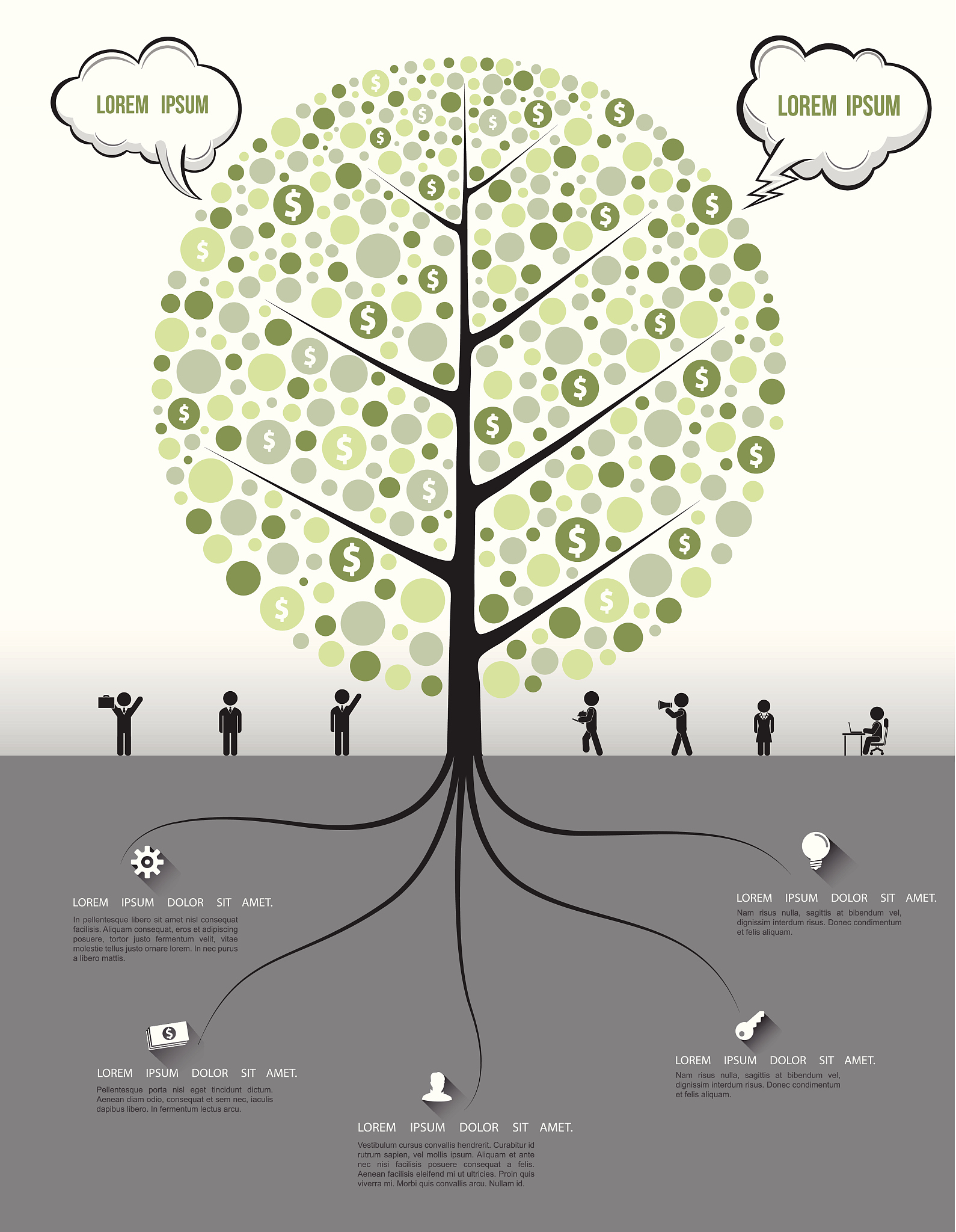 tree template with business icons