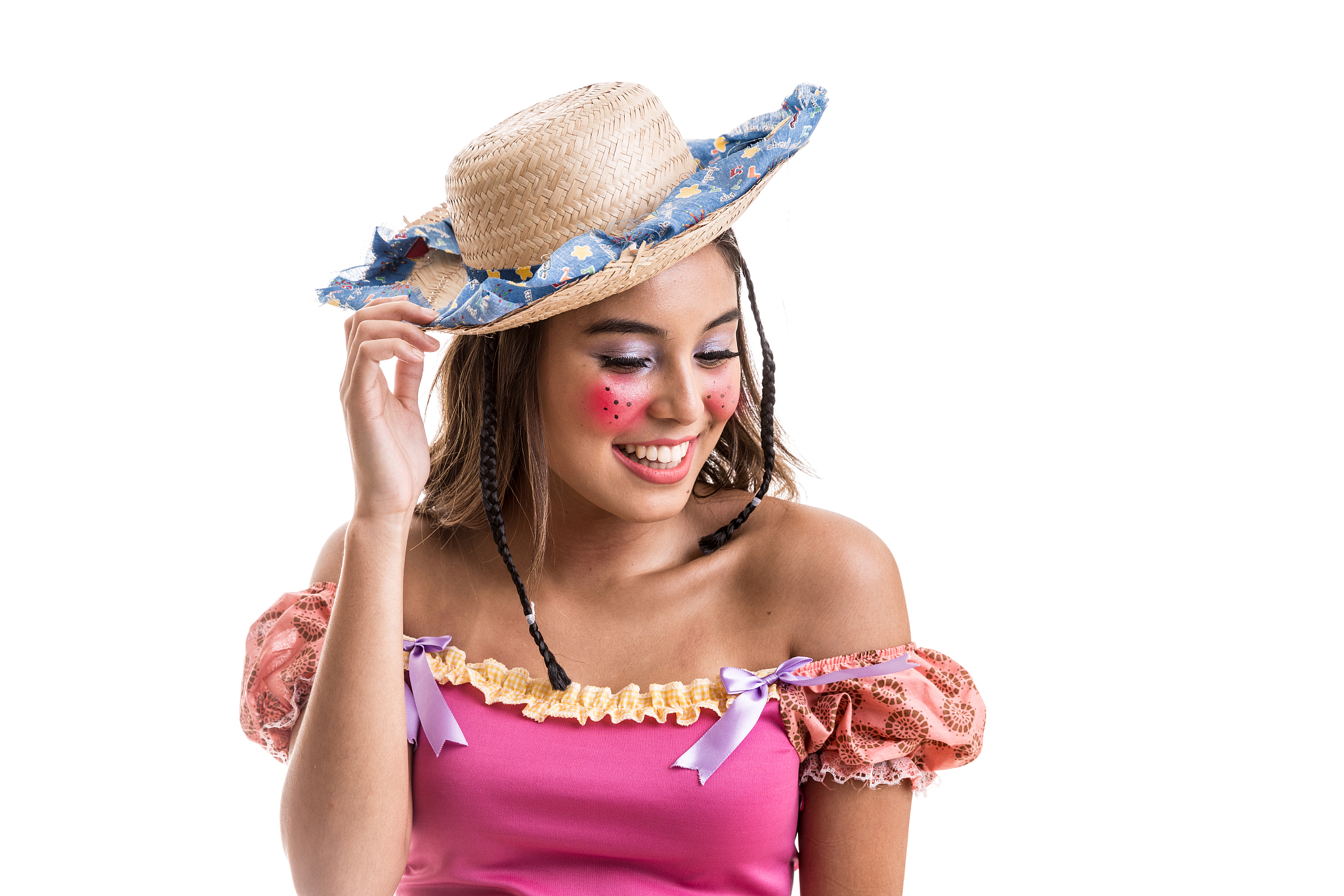 brazilian woman on junina party costume