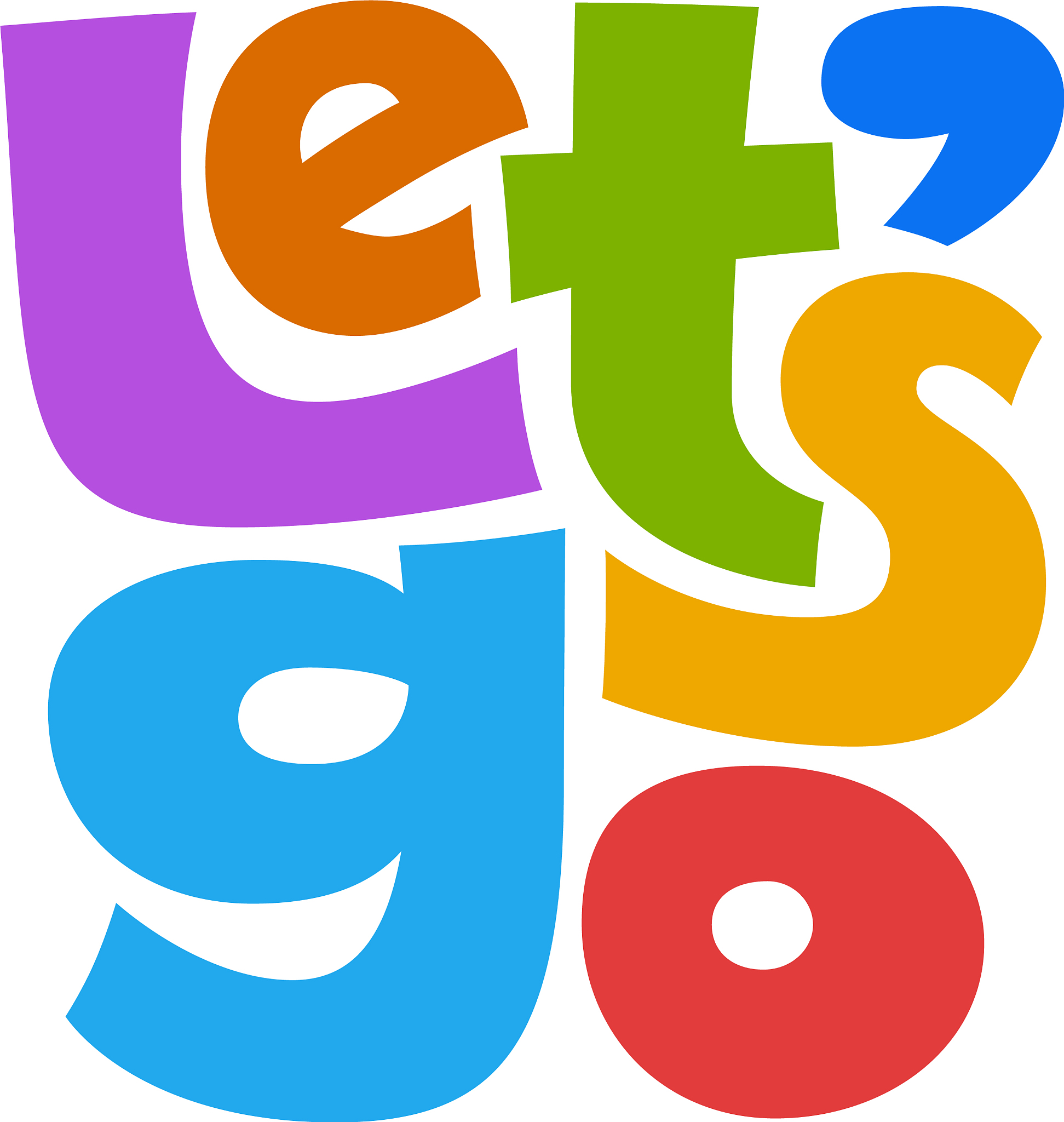 lets go colorful lettering isolated on