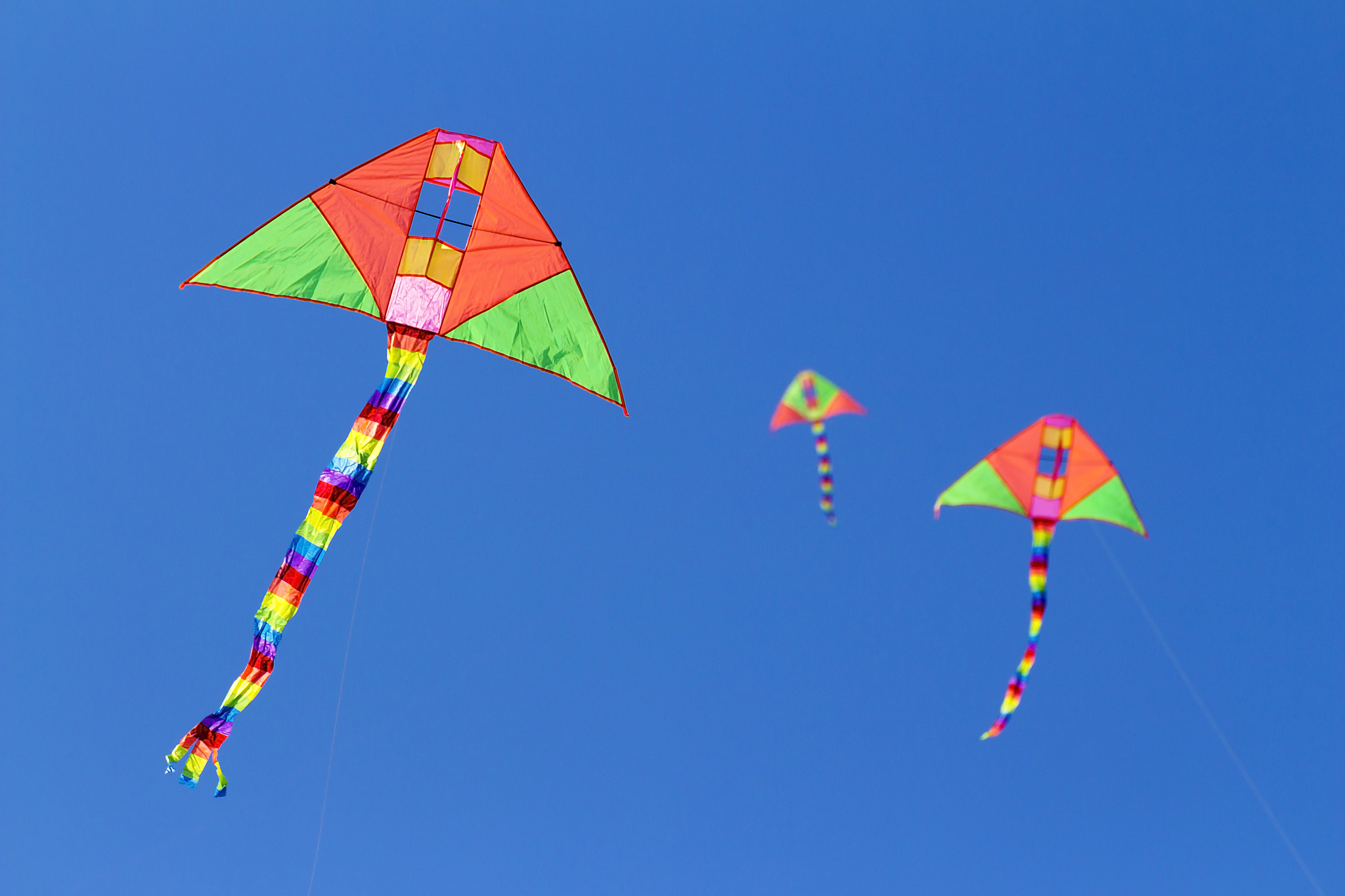 three kite in the sky
