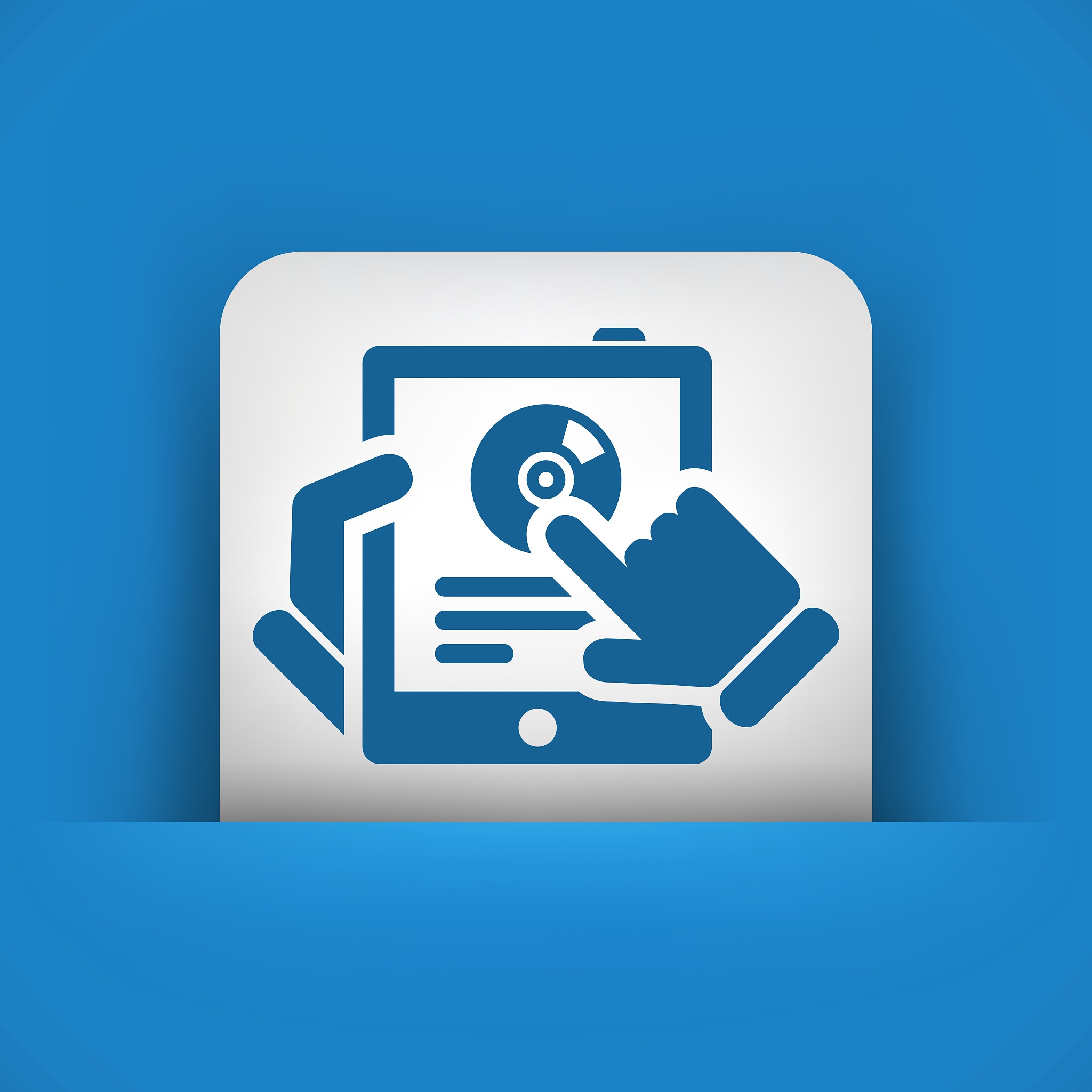 software or music website on tablet
