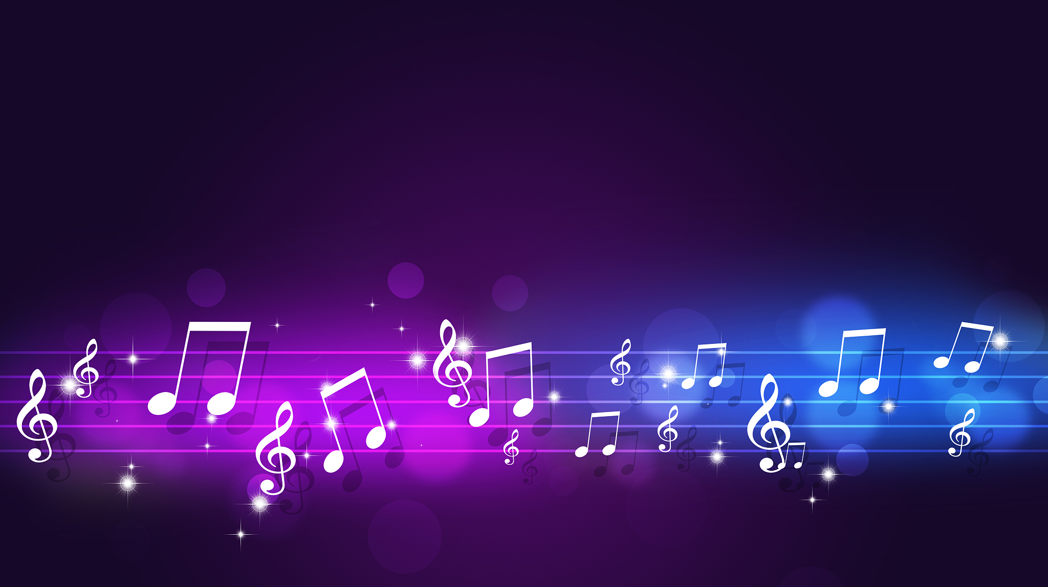 bright music notes poster