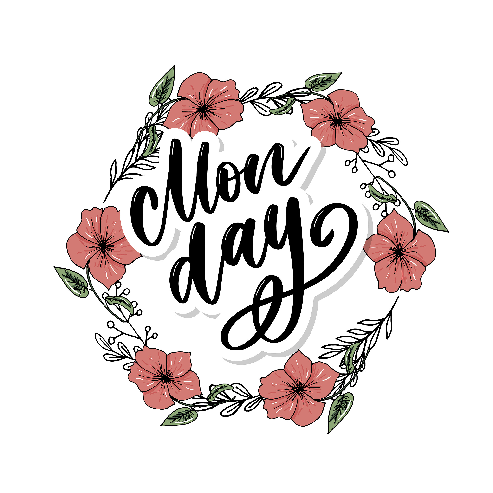 monday - lettering design for posters, flyers, t-shirts, cards, 
