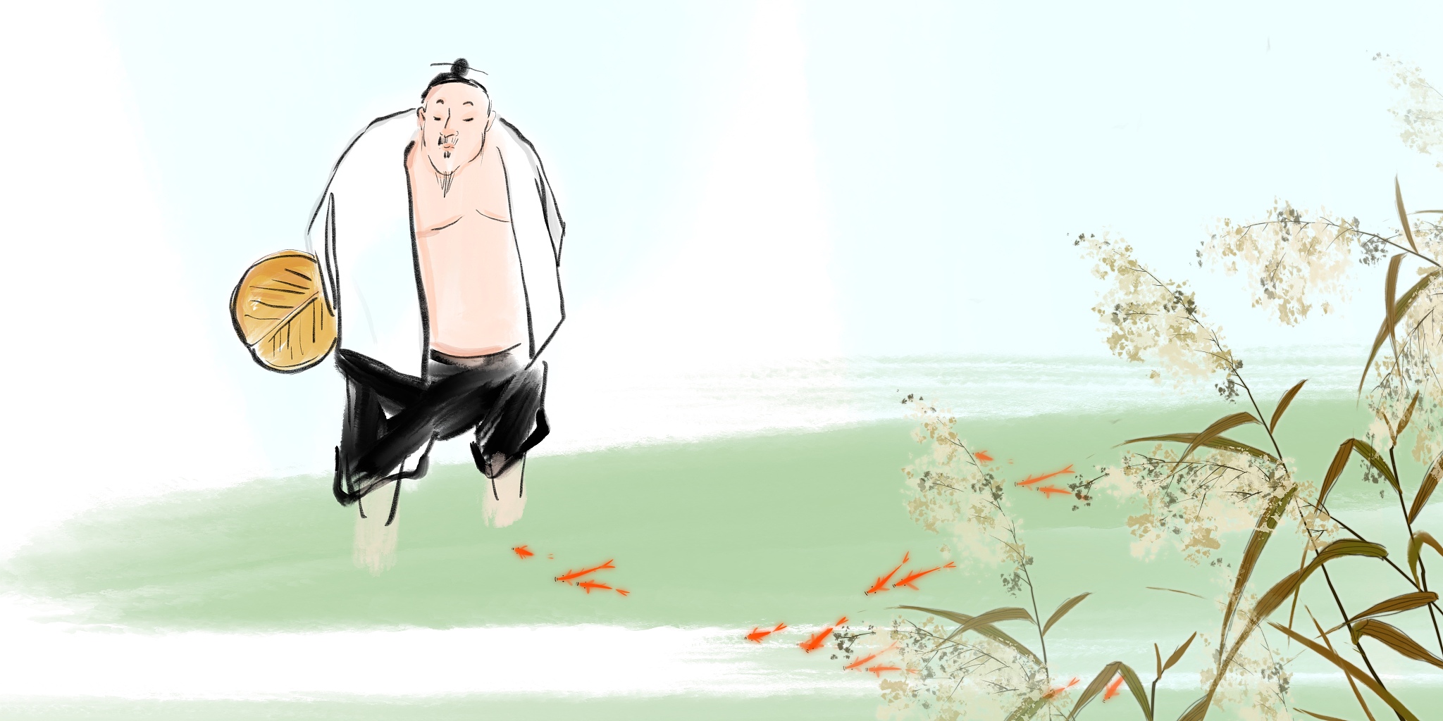 水墨国画古典诗词人物插图