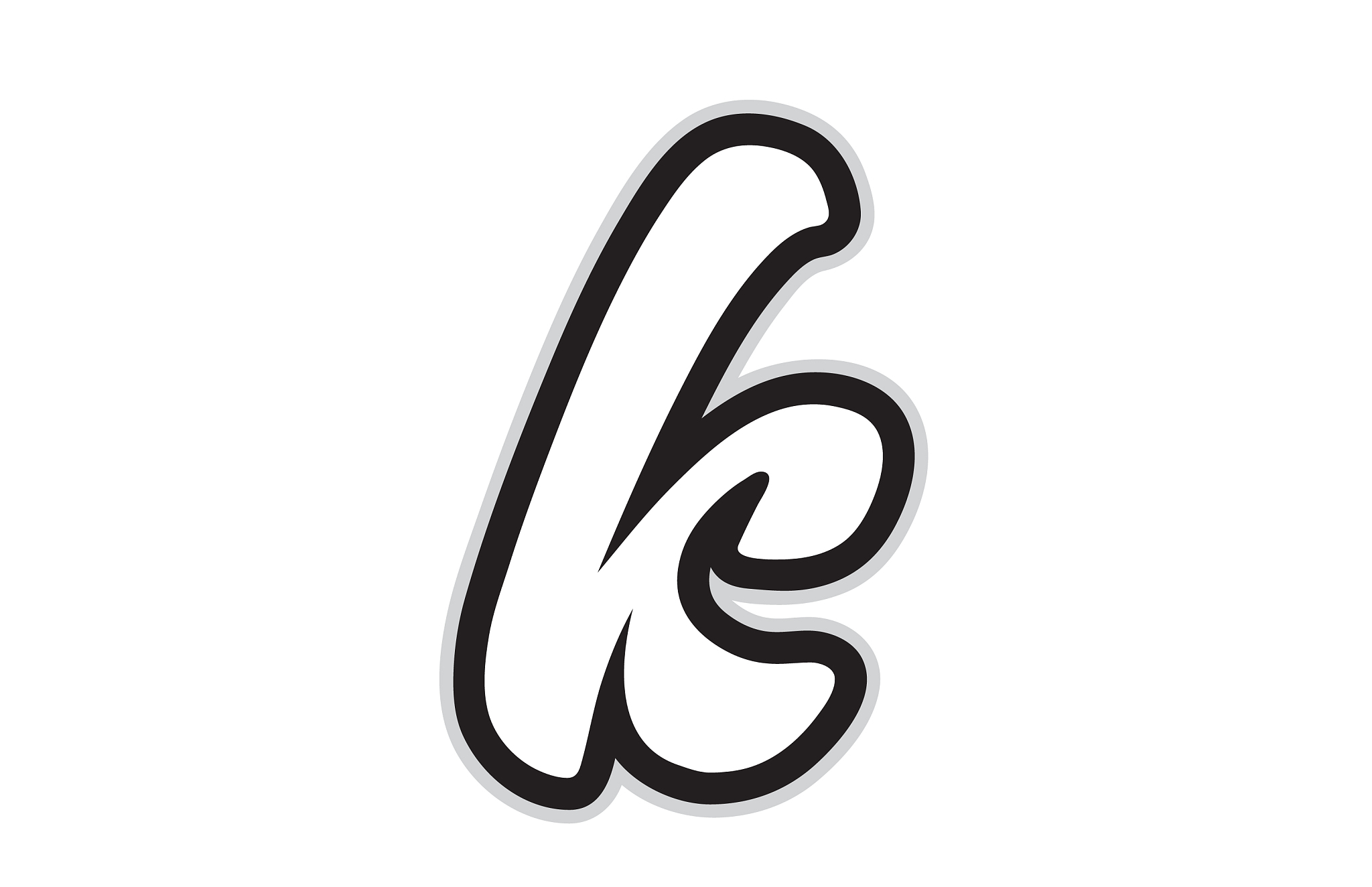 k black and white alphabet letter logo icon design