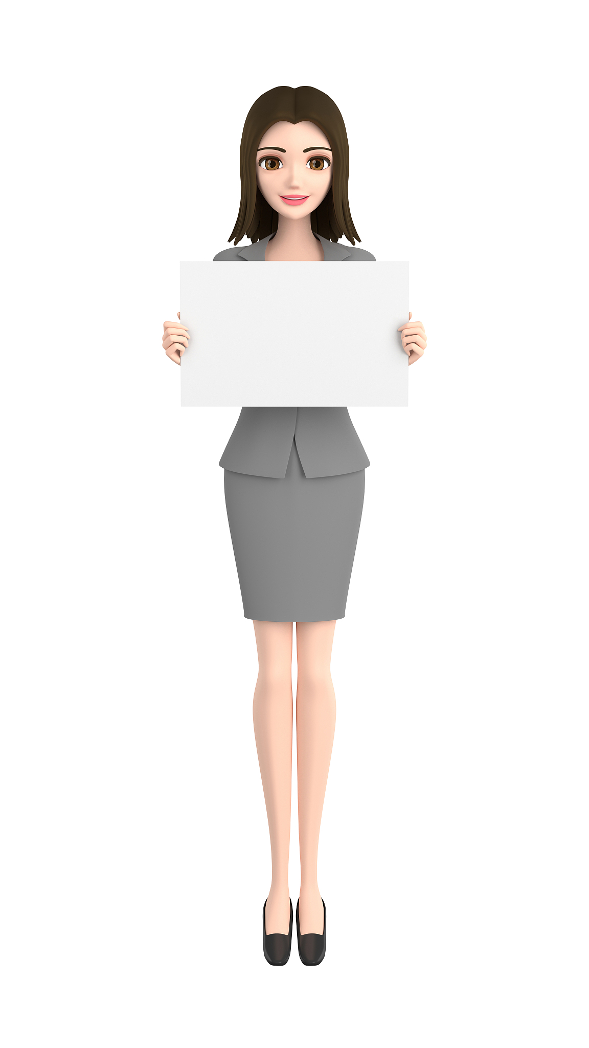 3d illustration character - business woman