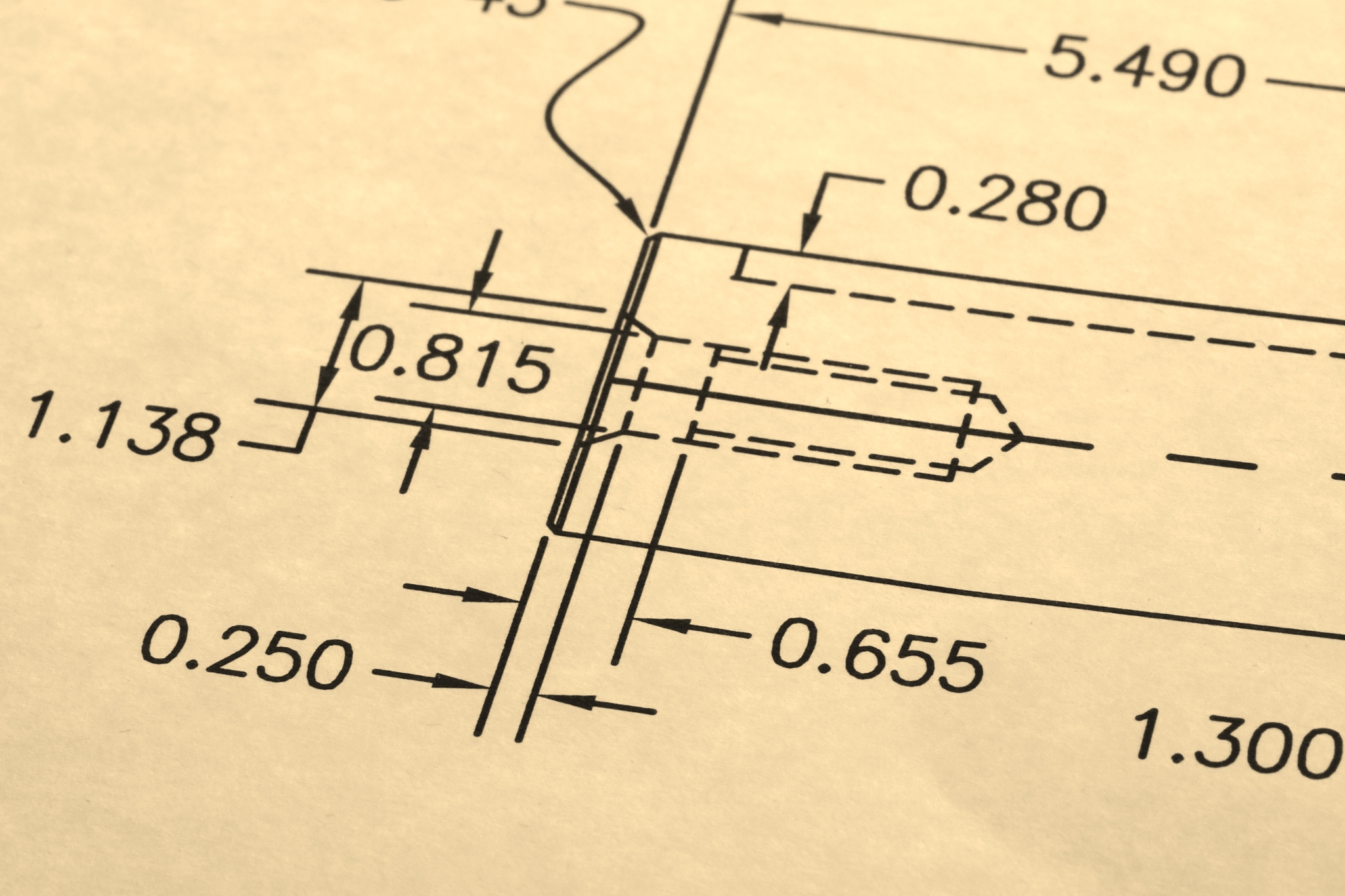 drill hole in a medal part drawing