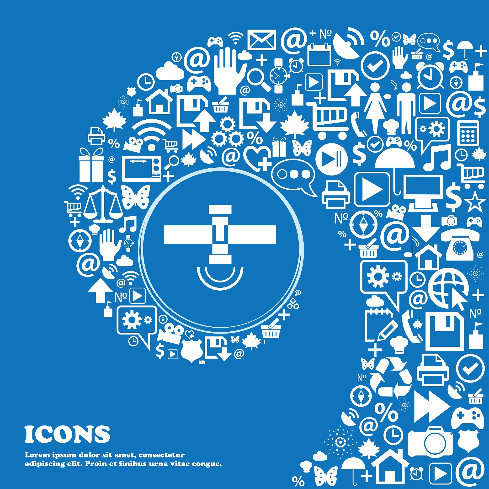 satellite icon . nice set of beautiful icons twisted spiral into