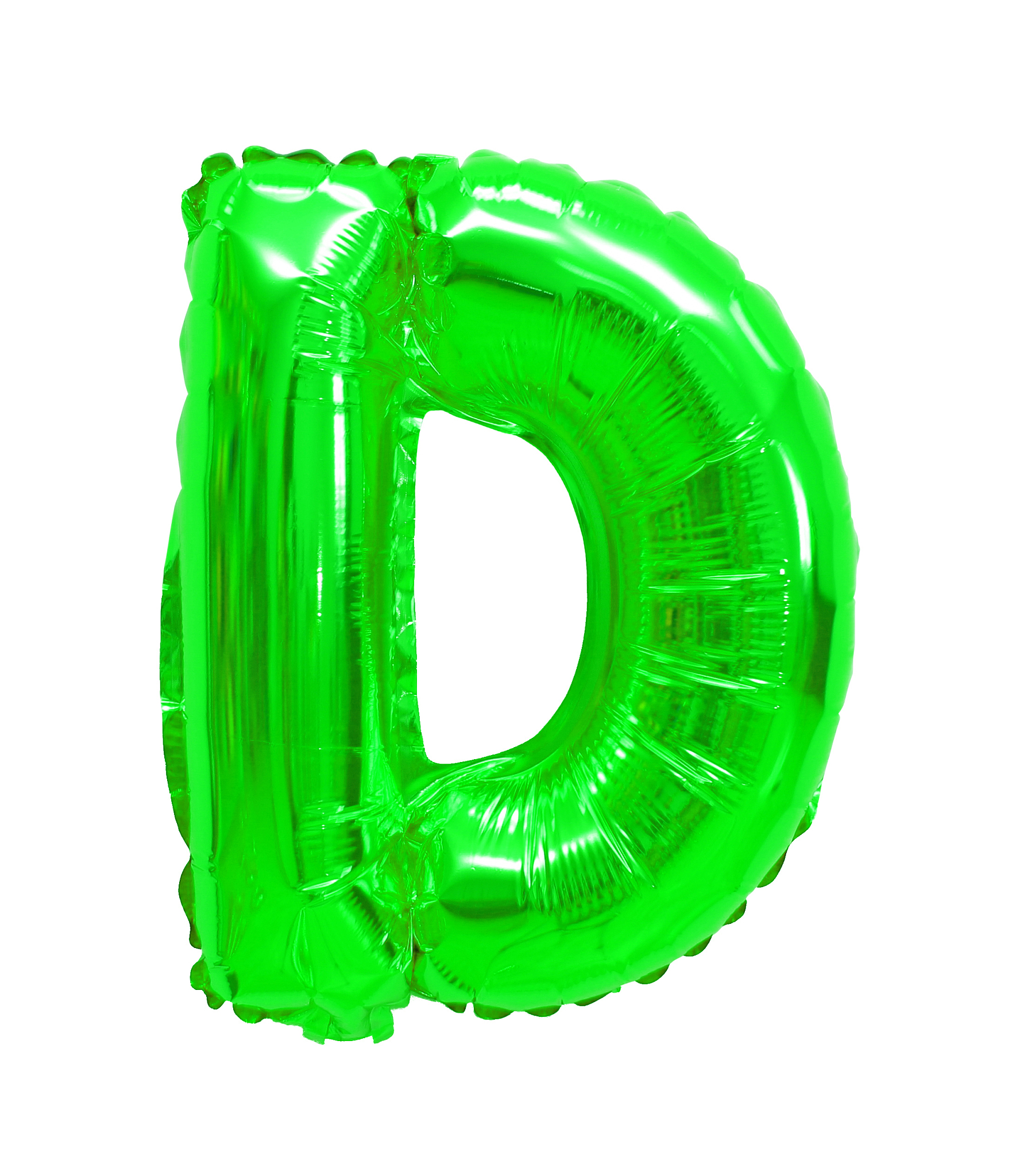 letter d from a balloon green