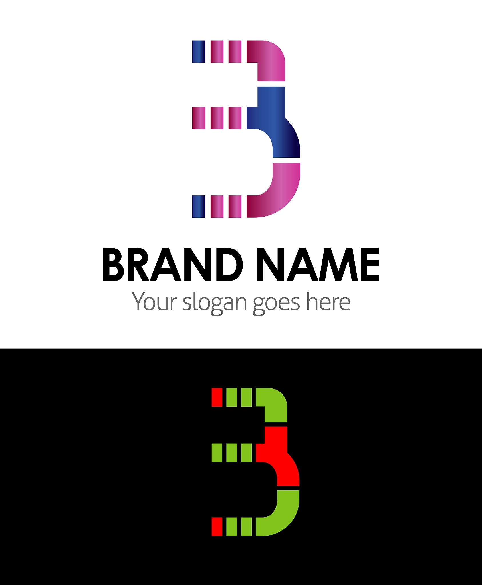 3 number logo icon