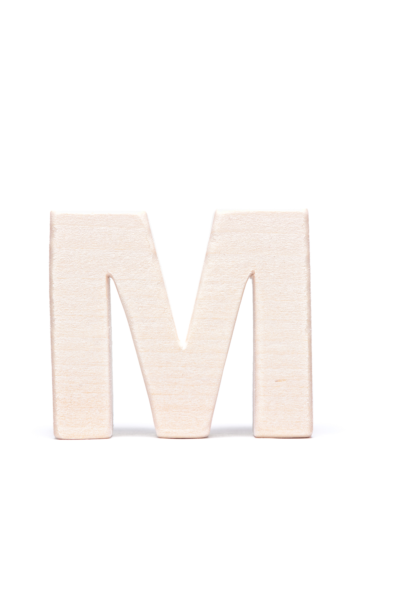 m, wood letter
