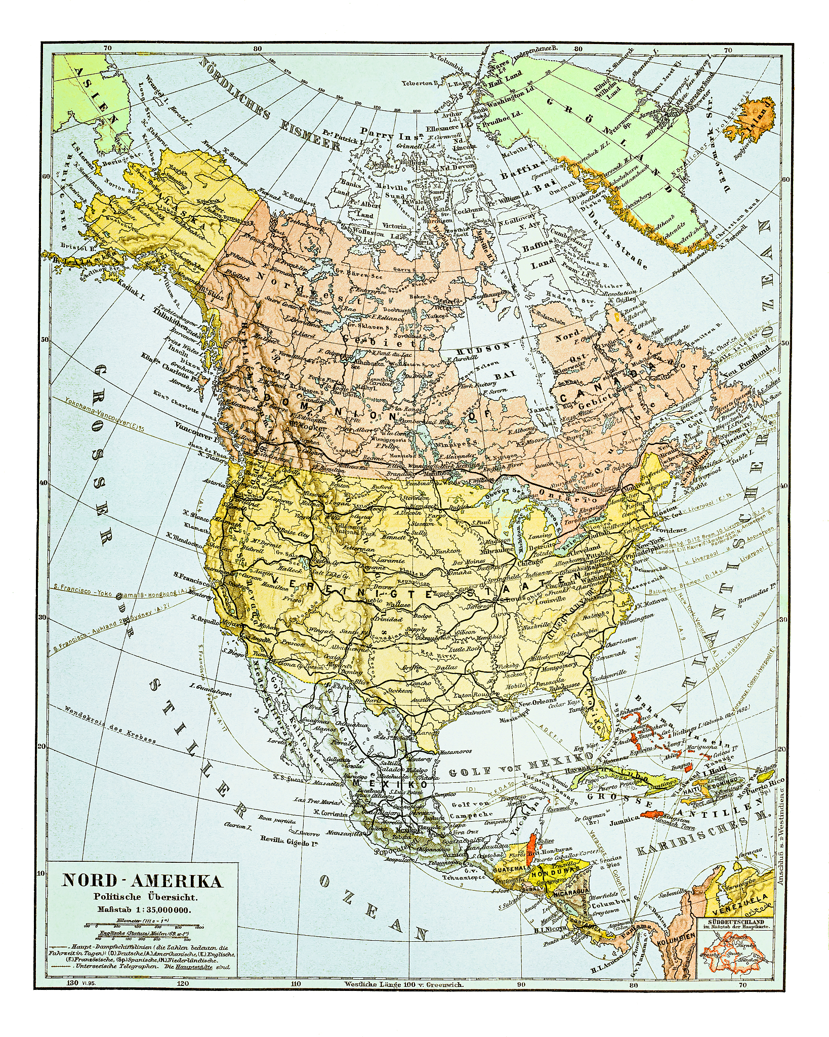 old map of north america