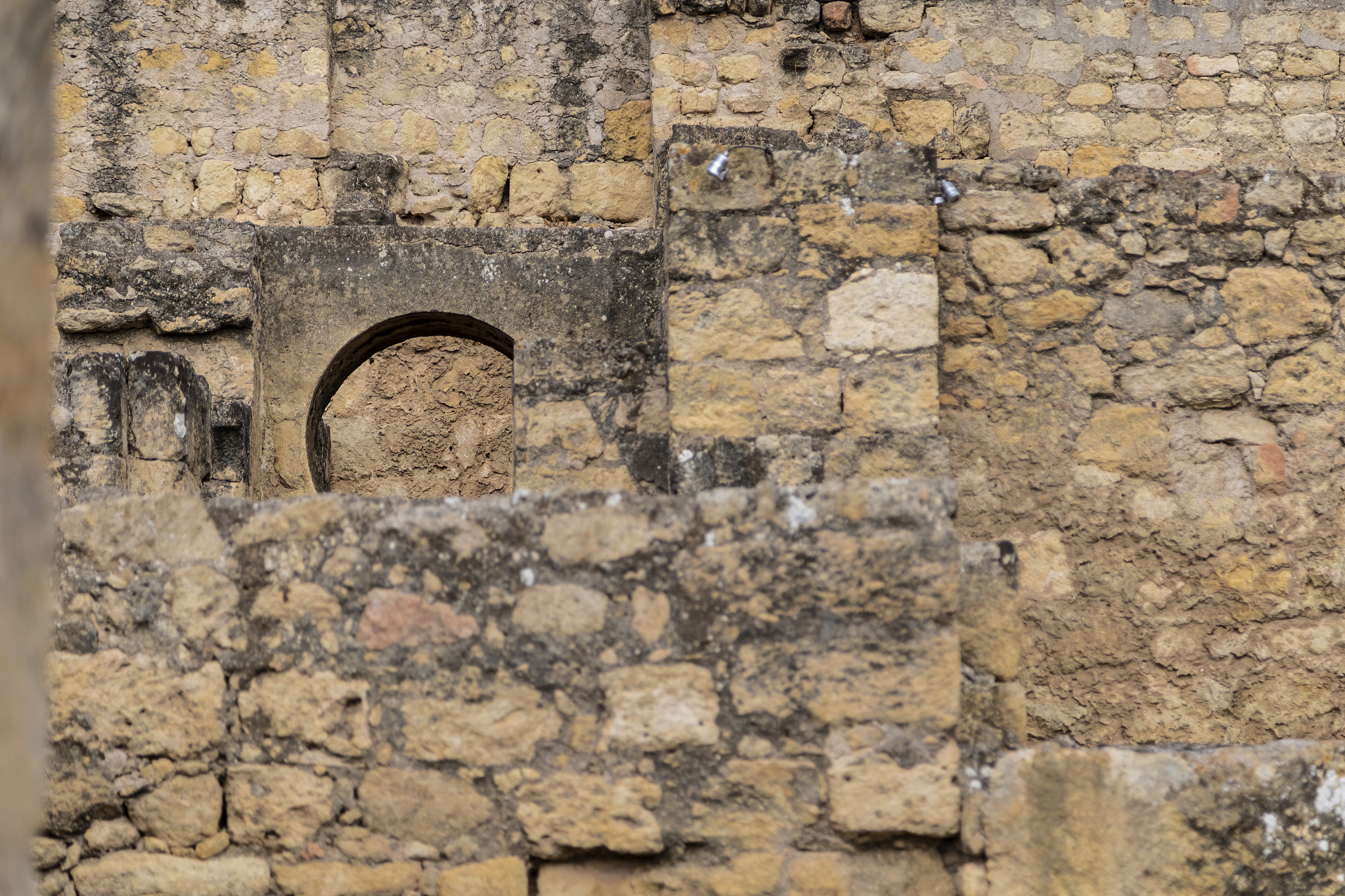arches with patterns of 10th century ruined palace in moorish me