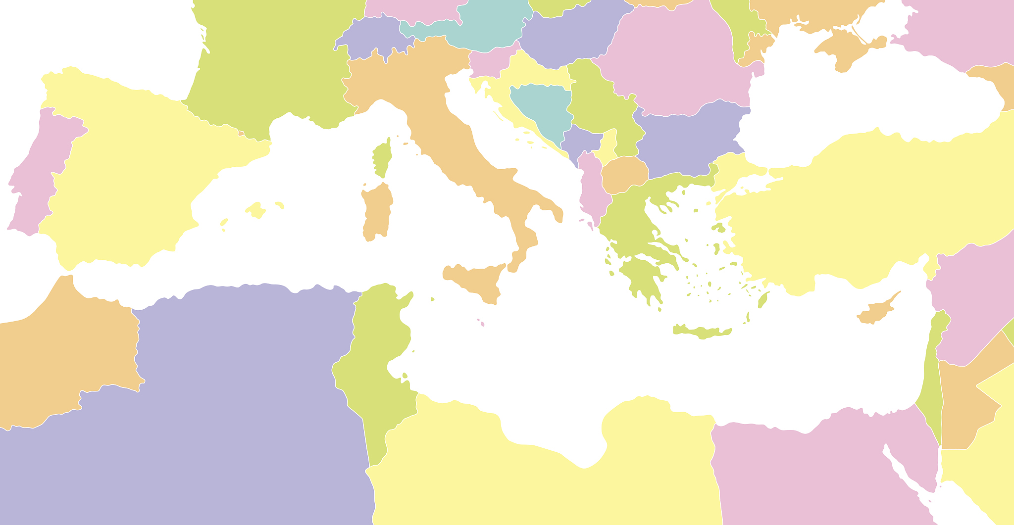 mediterranean countries map