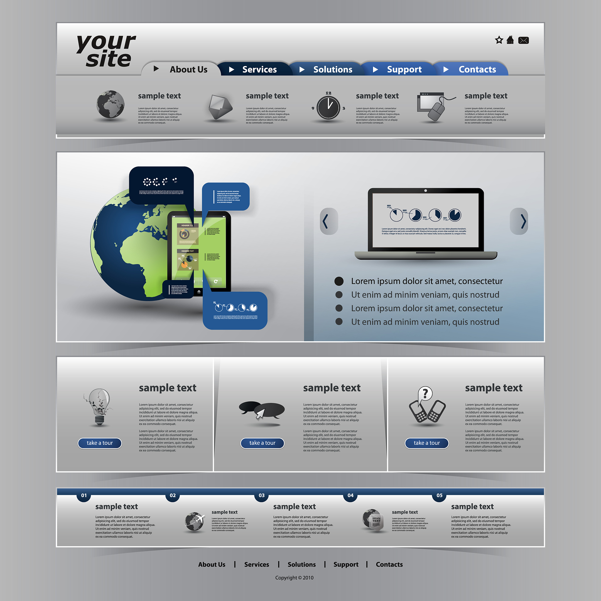 one page website template