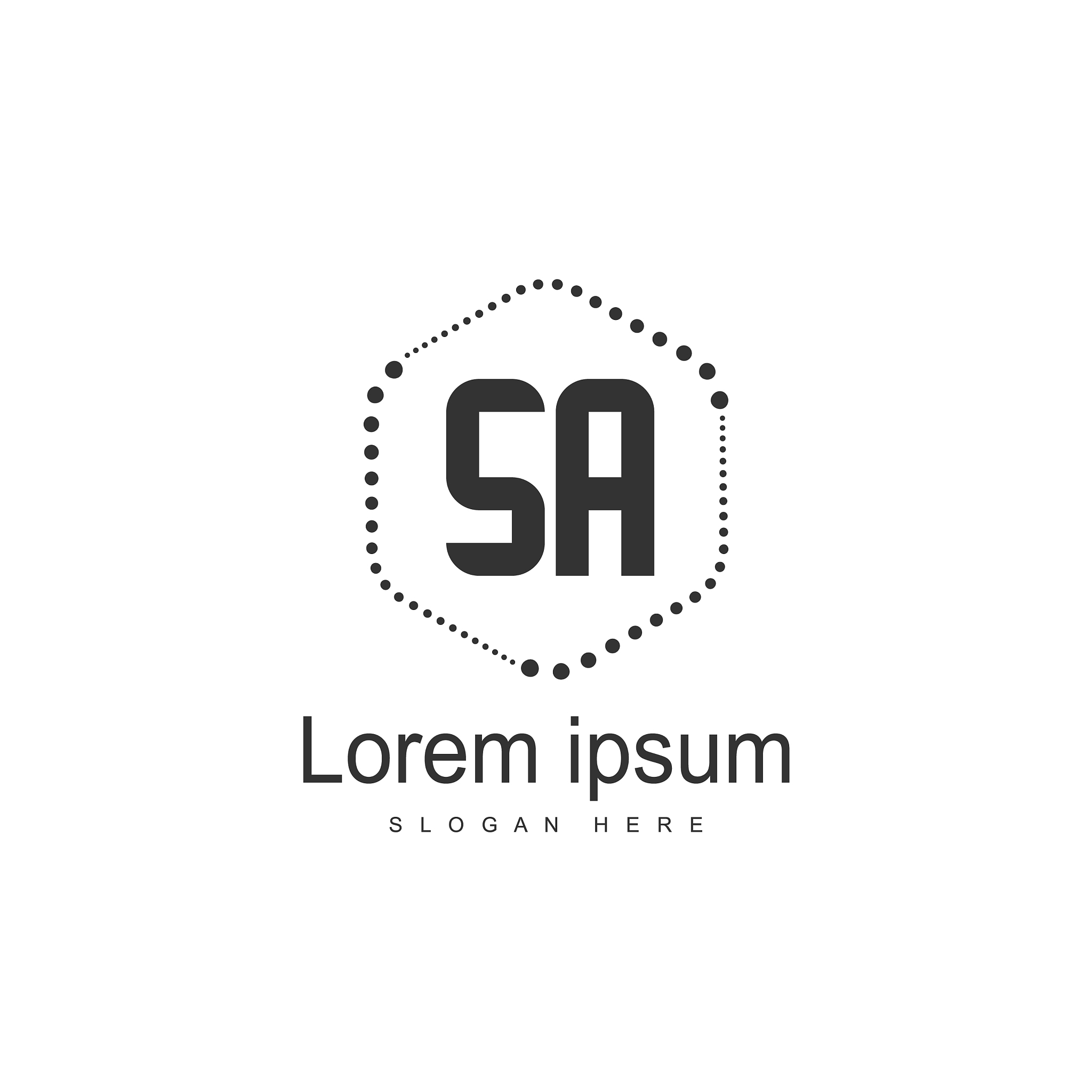 sa letter logo template initial letter logo design