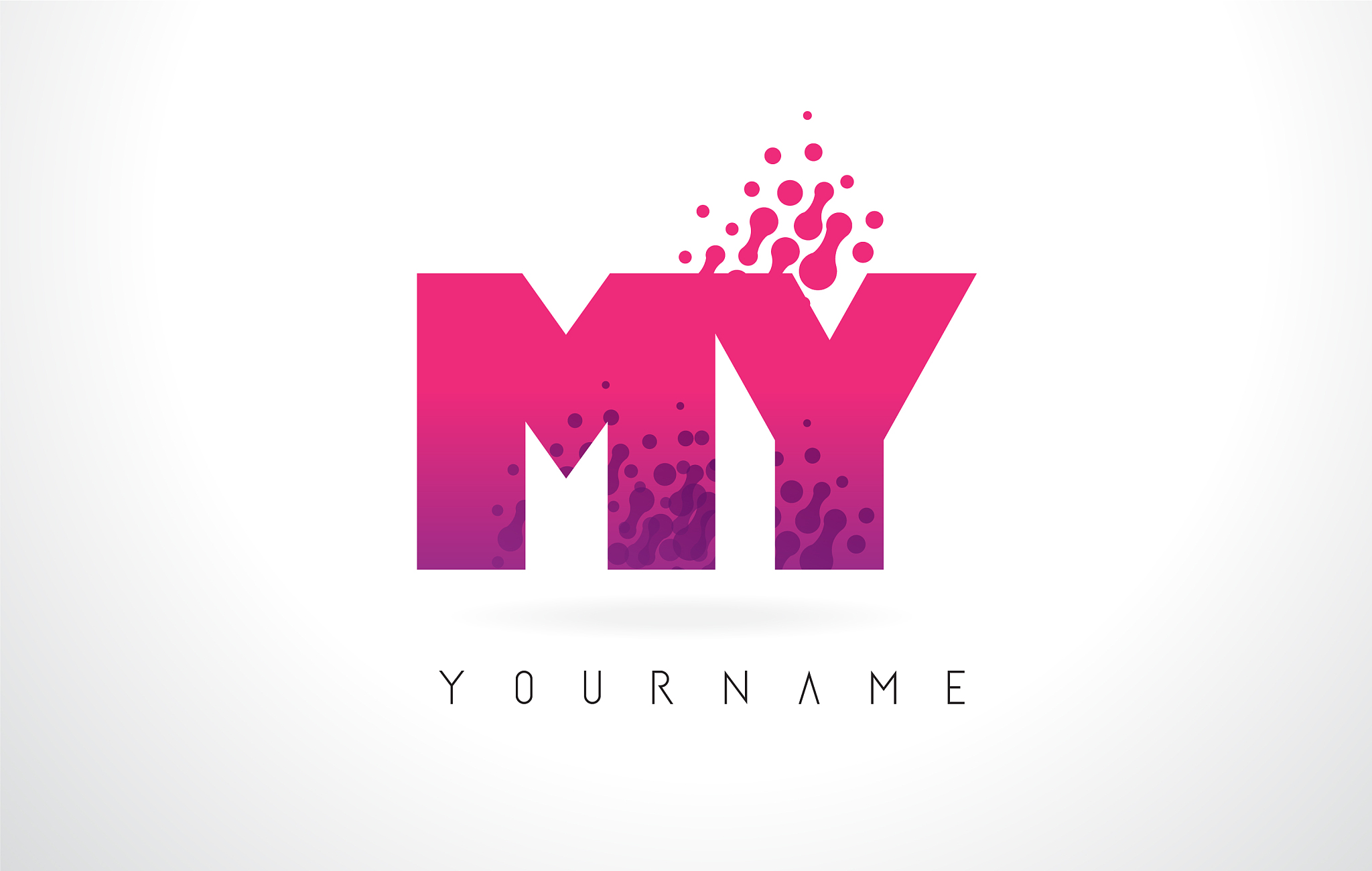 my m y letter logo with pink purple color and