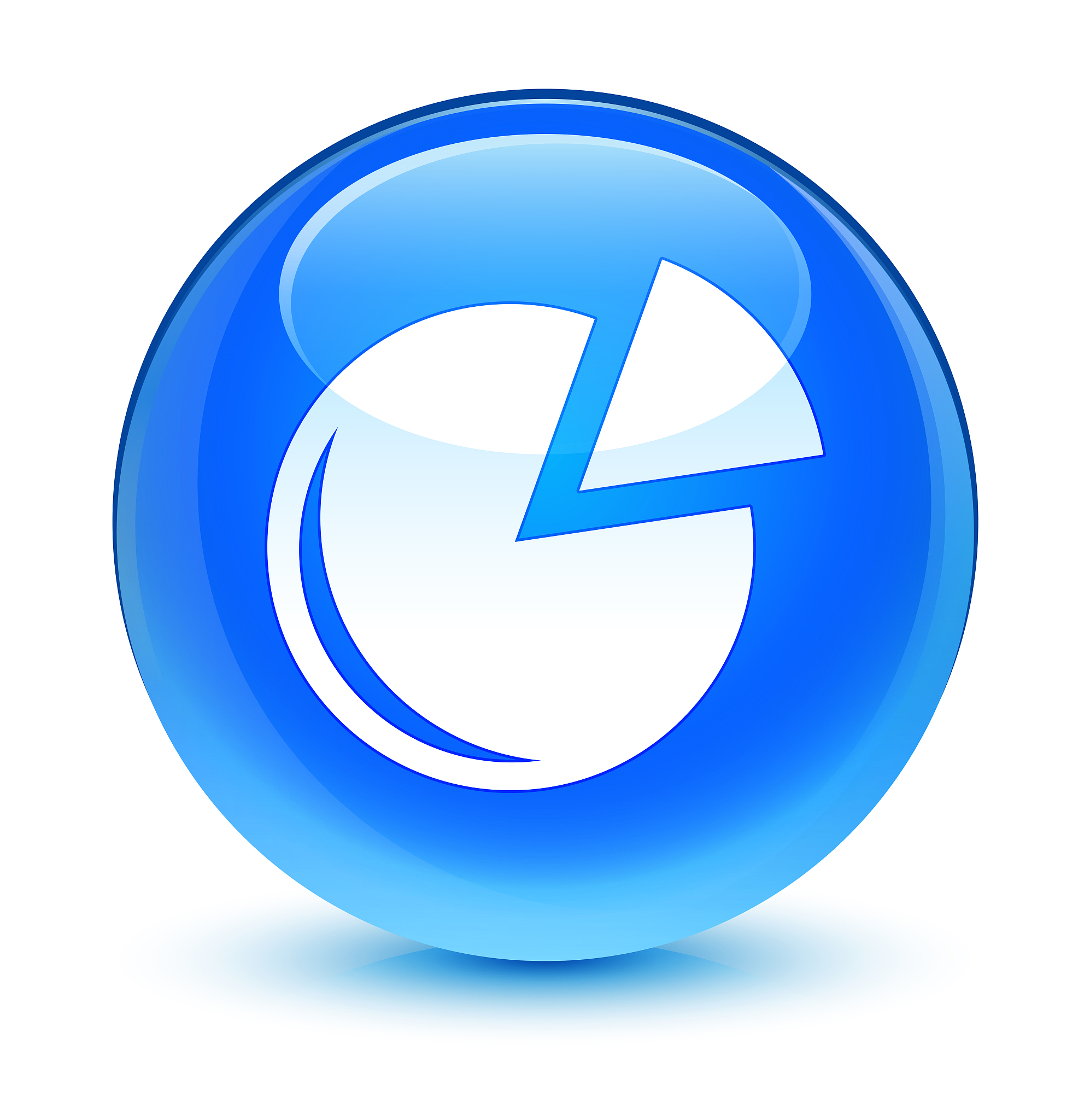 graph icon glassy cyan blue round button