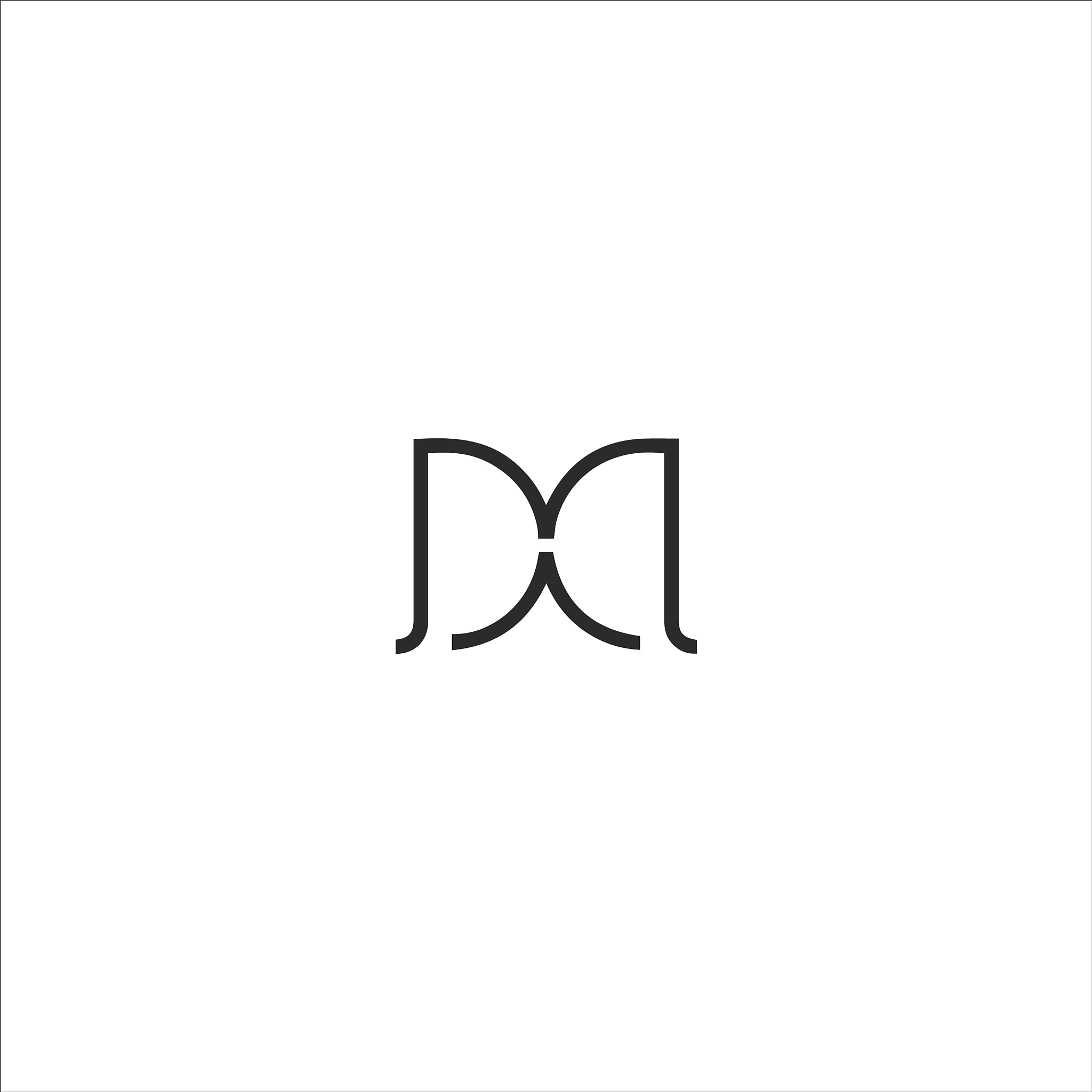 initial letter dm or md logo design template