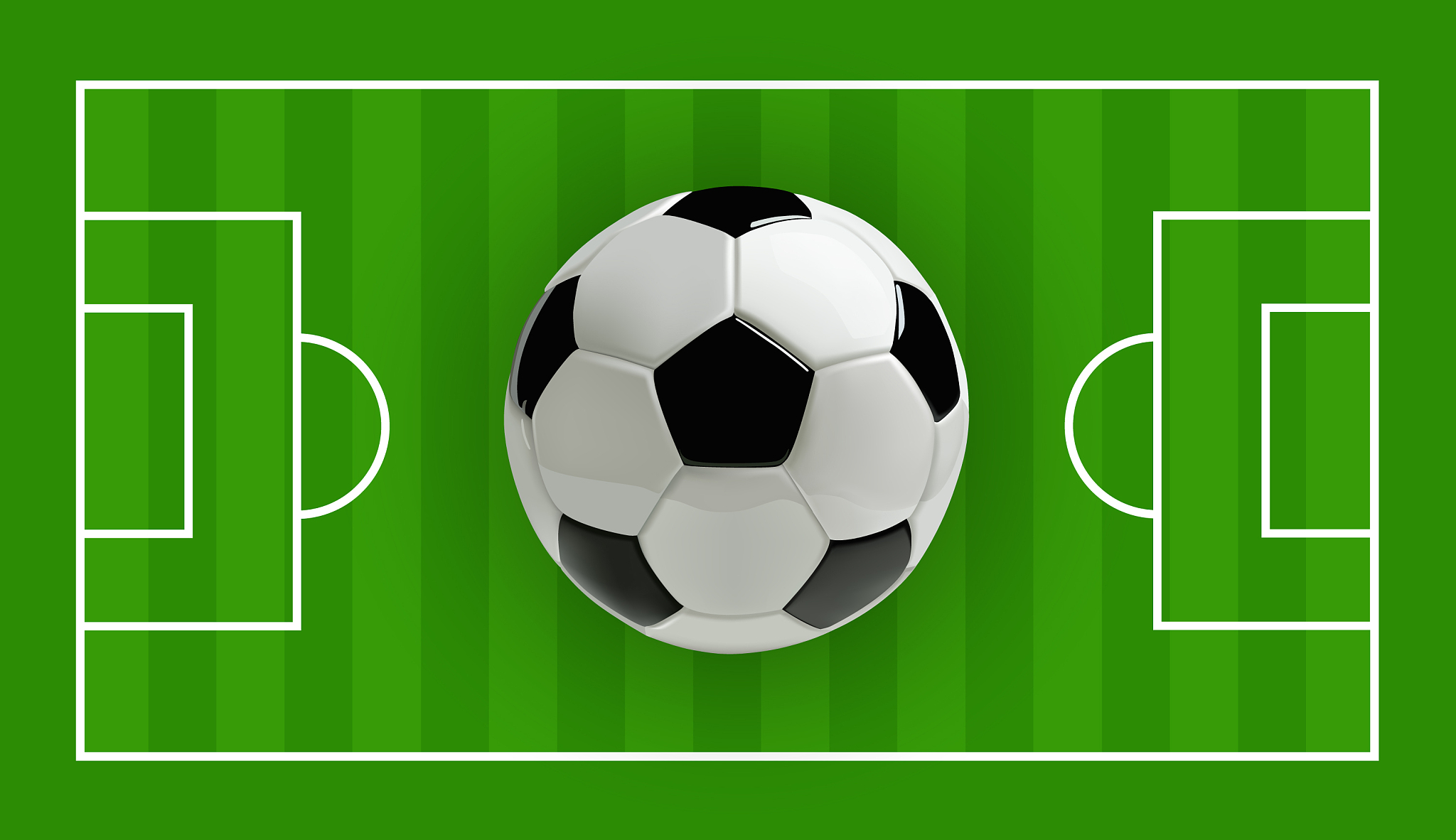 soccer or football 3d ball on green field