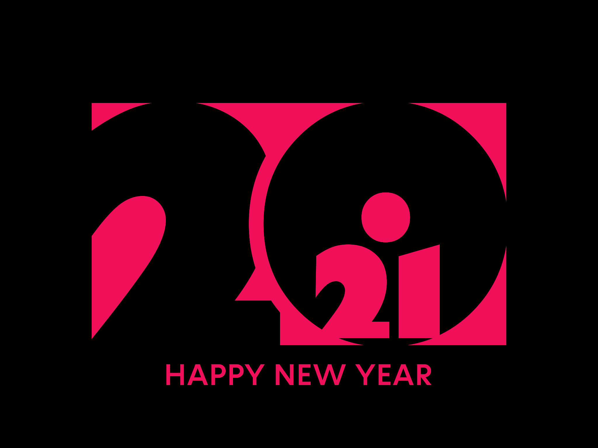 happy new year 2021 text design vector.
