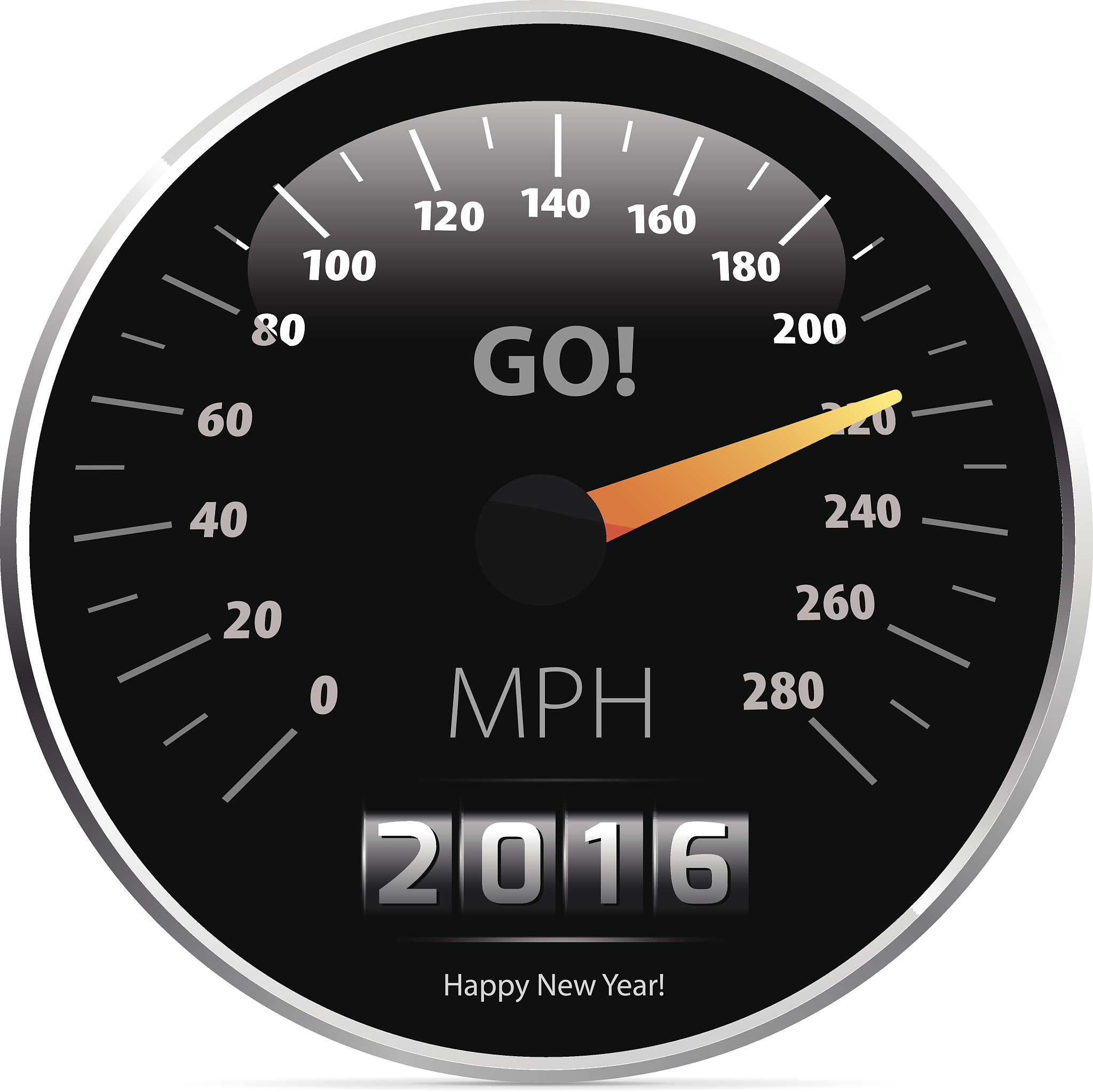 calendar 2016 in speedometer car.