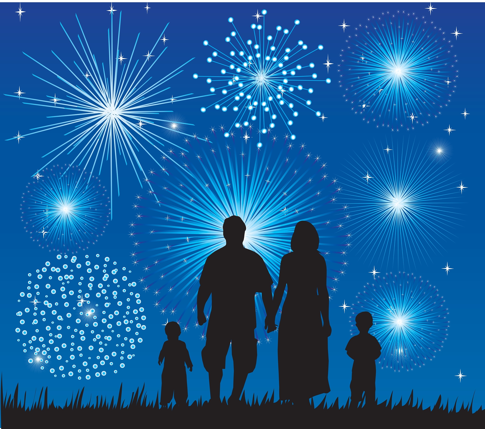 祖孙三人观赏烟花，温馨画面令人动容