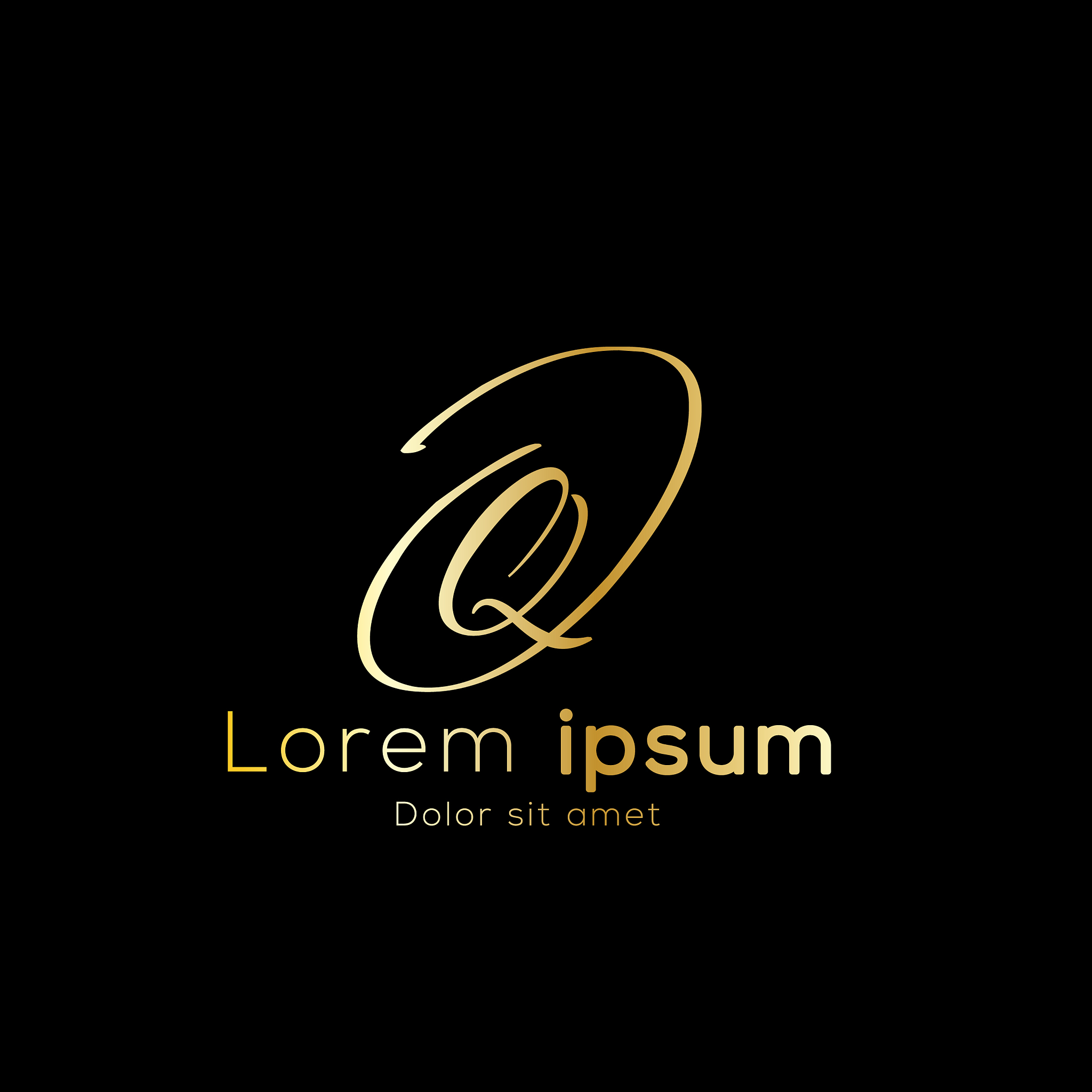 gold color simple initial luxury font type logo