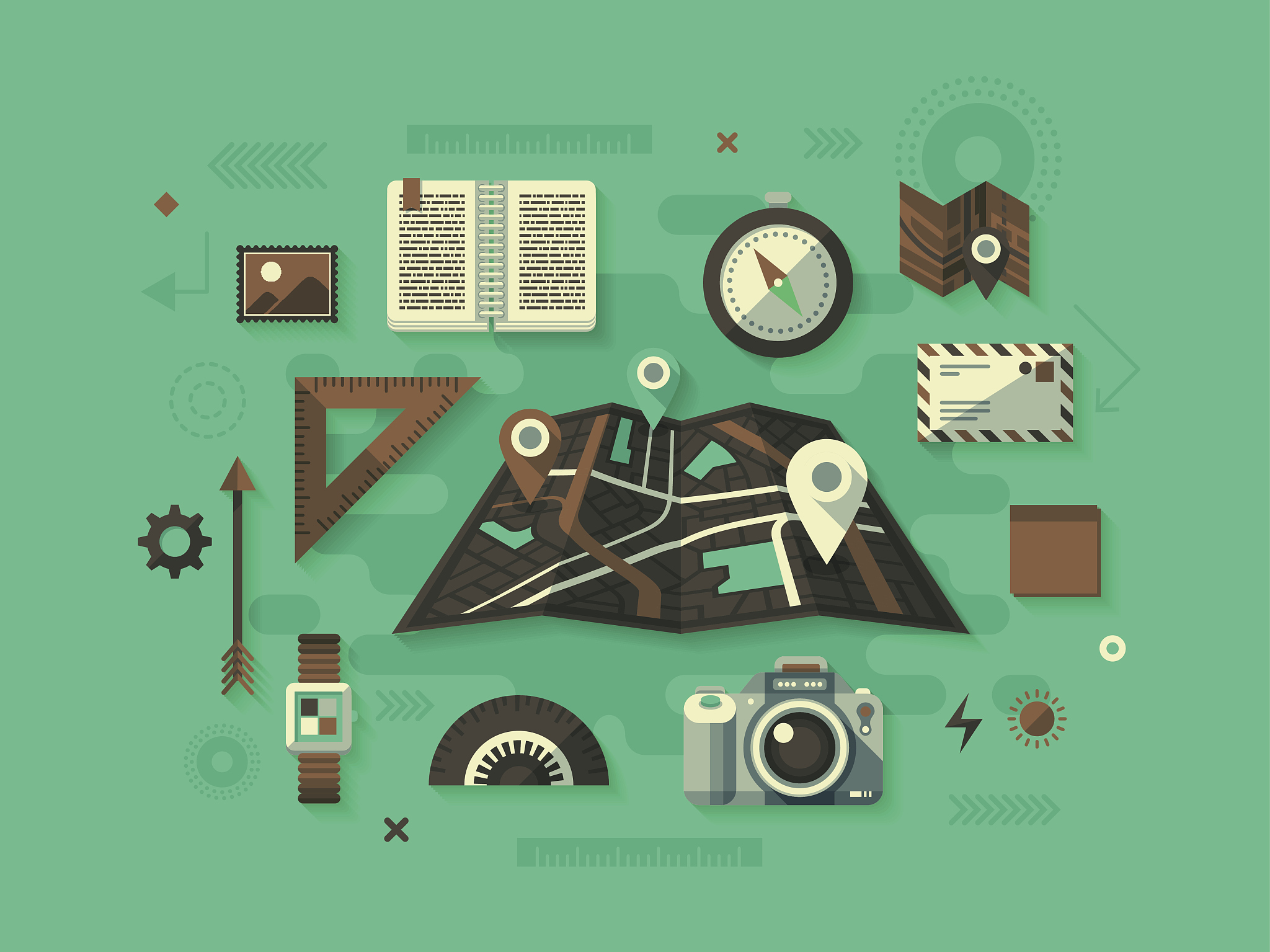 navigation flat design concept
