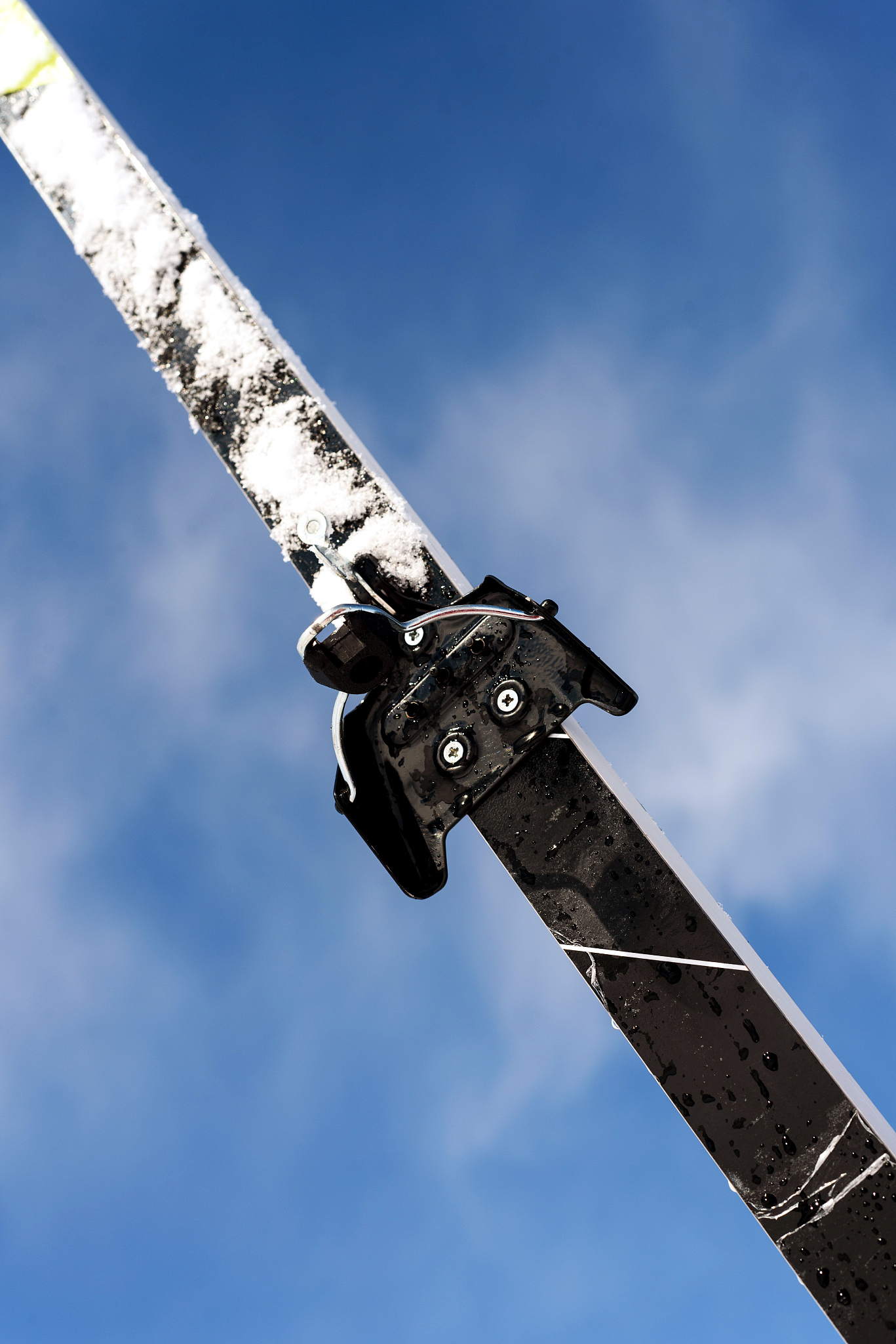 single cross country ski and sky