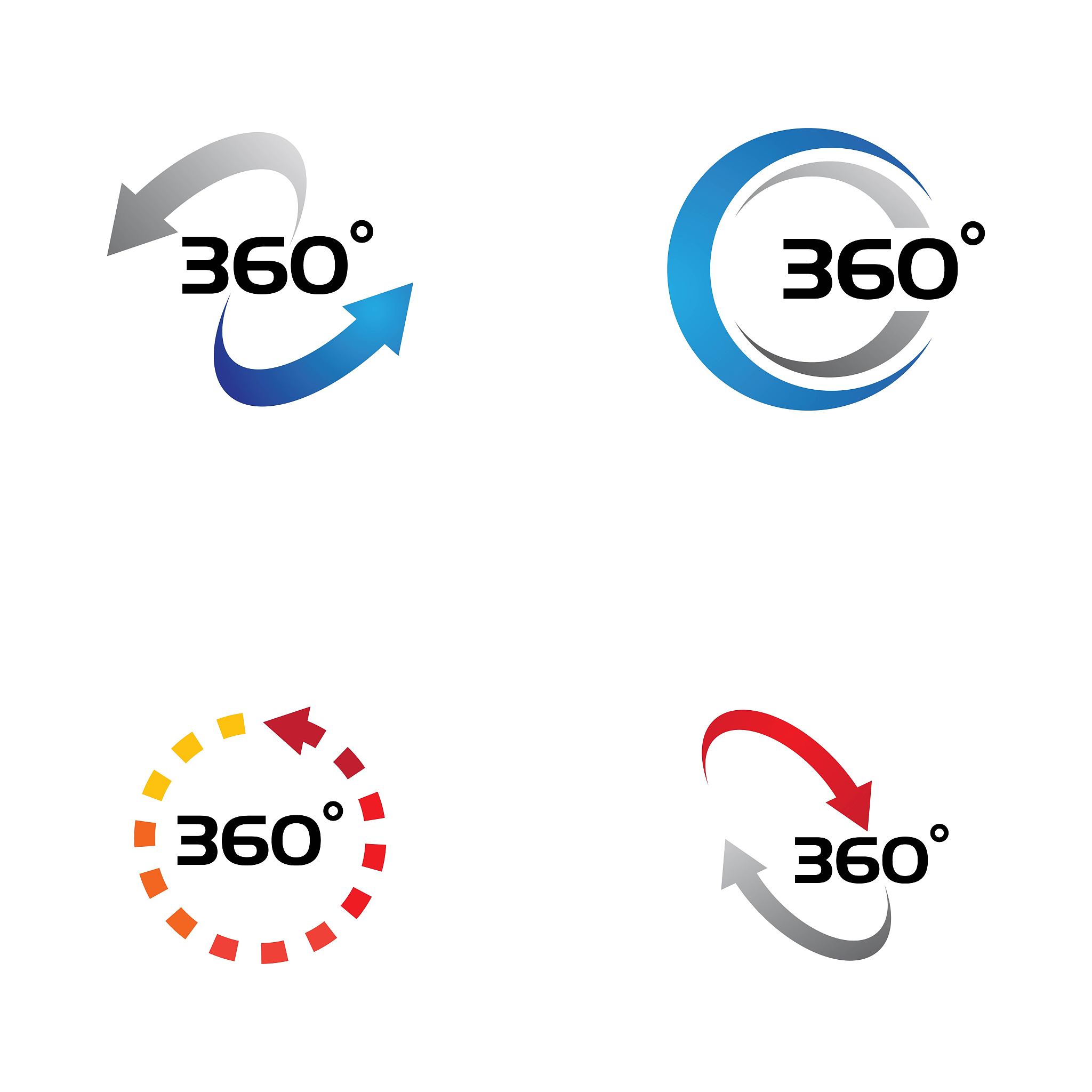 360 degree view related vector icons