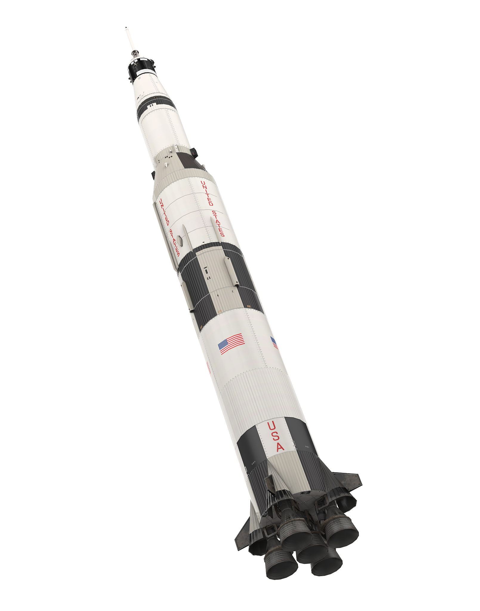 saturn v rocket isolated