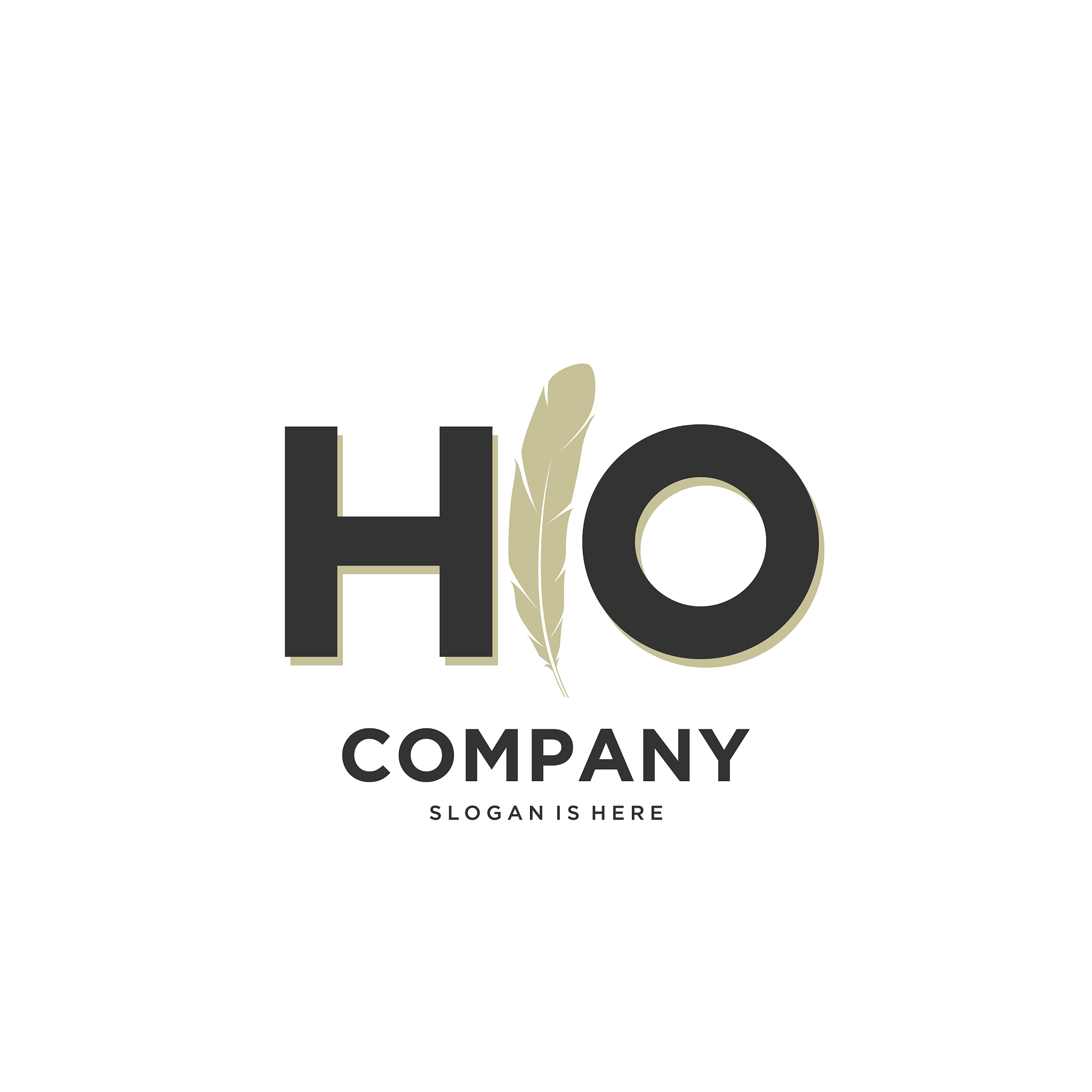 initial ho letter unique attractive creative