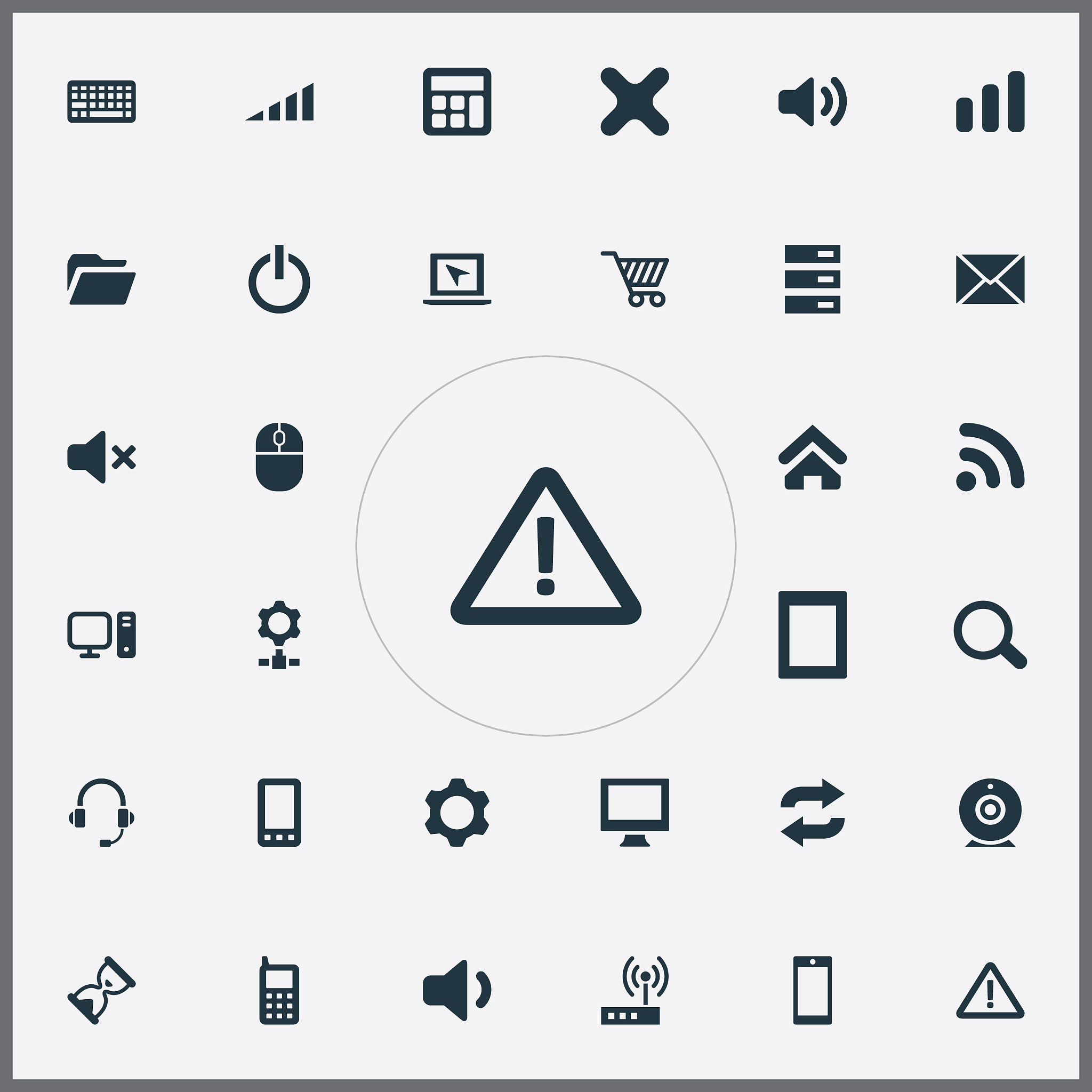 set of simple device icons