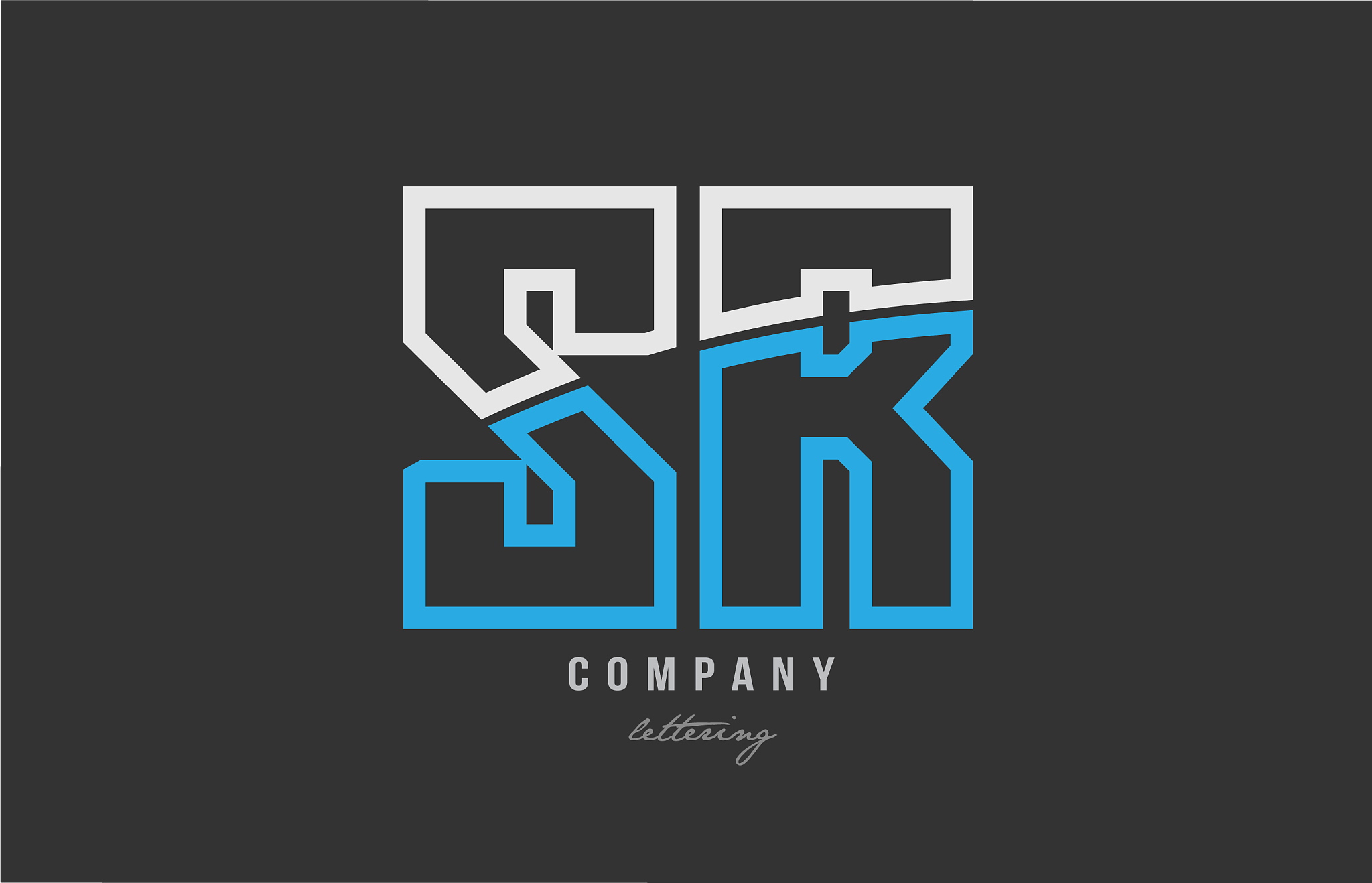 white blue alphabet letter sr s r logo icon design
