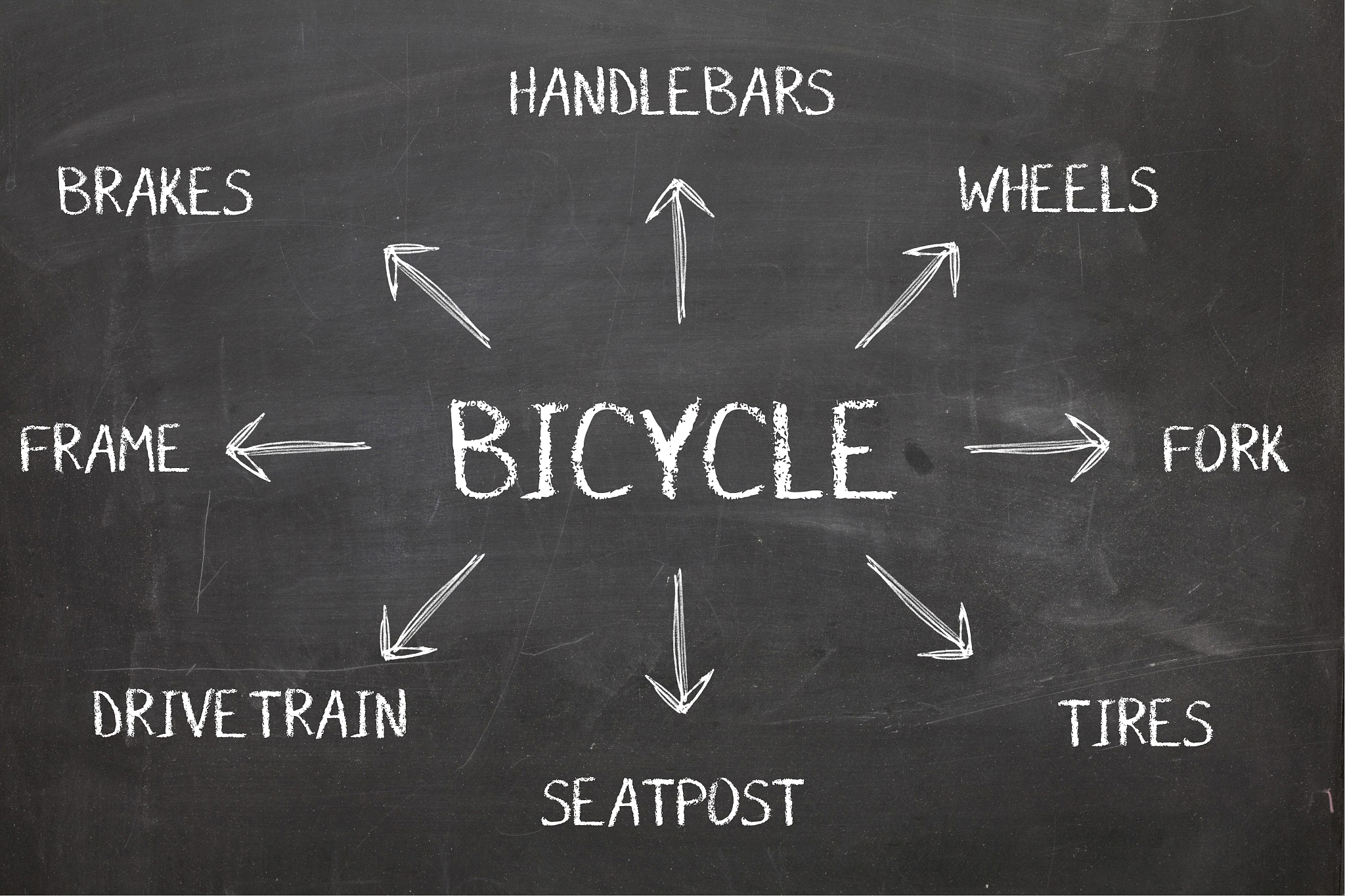bicycle diagram on blackboard
