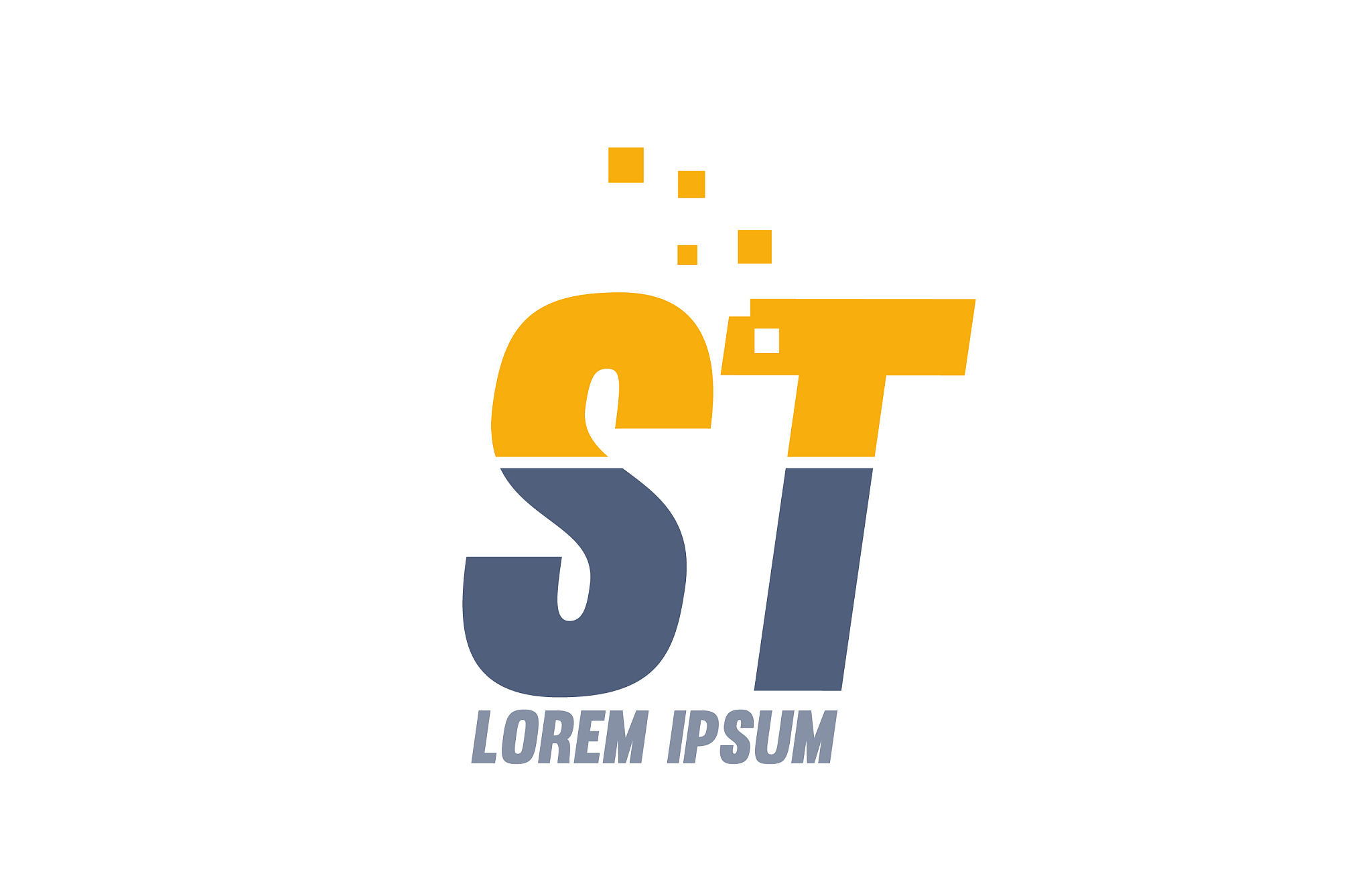 yellow blue st s t alphabet letter logo company