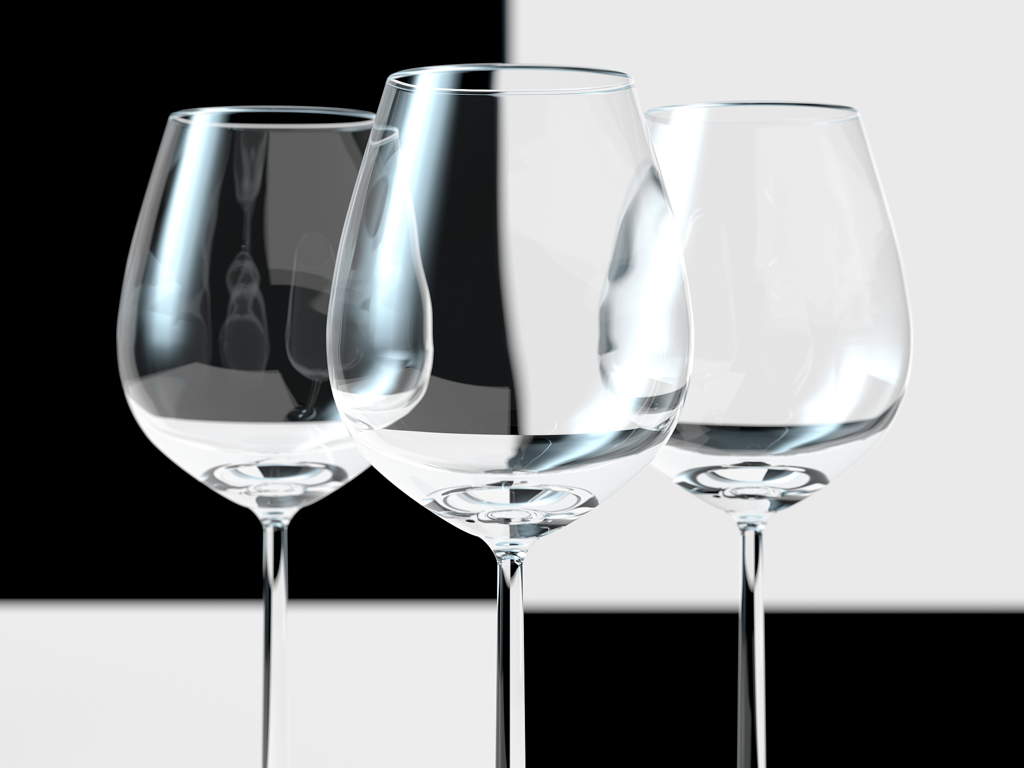 three glass