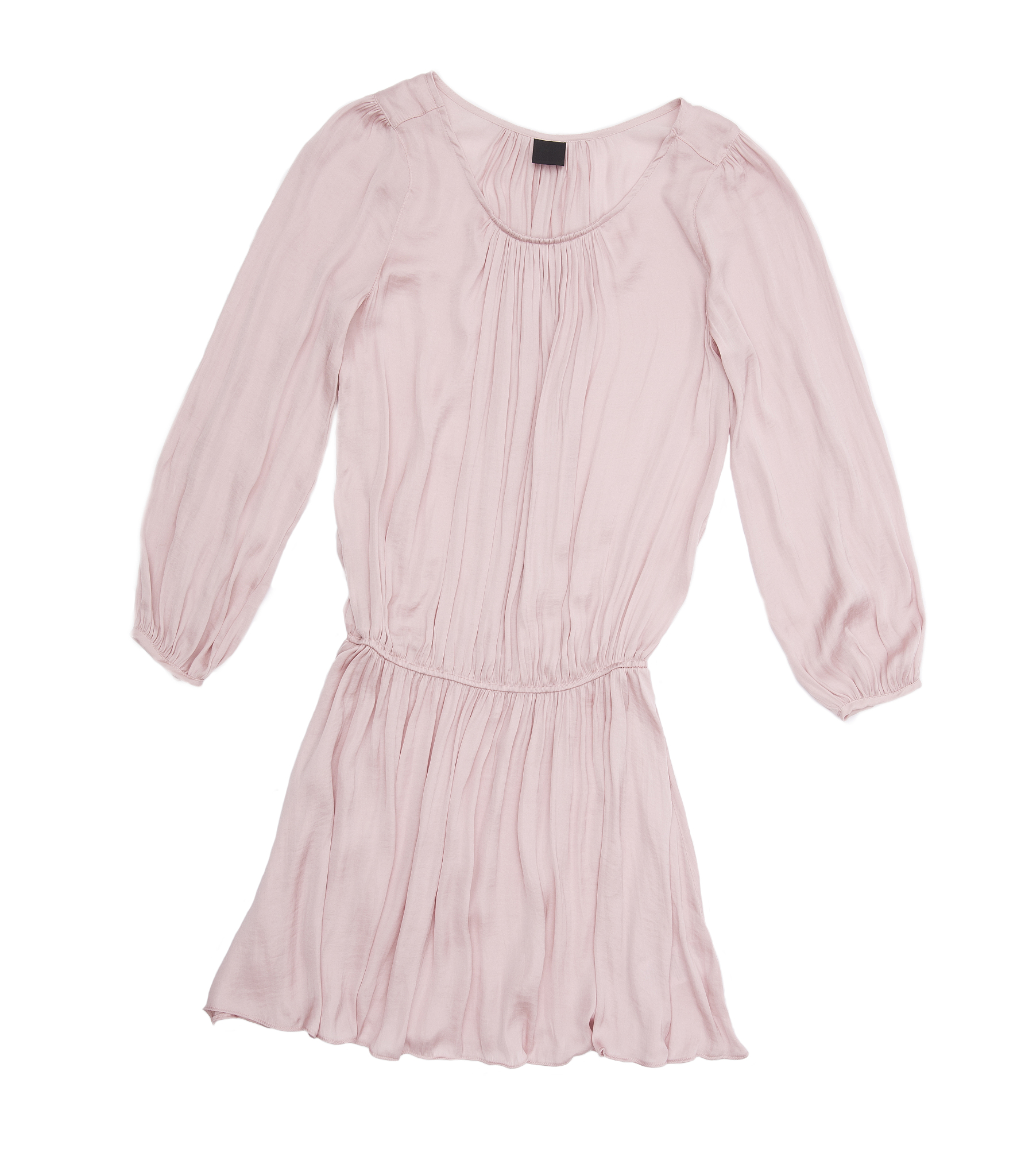 用美式英语写5条关于女式圆领休闲无袖纯色背心连衣裙 粉色 L的好评以及其好评标题